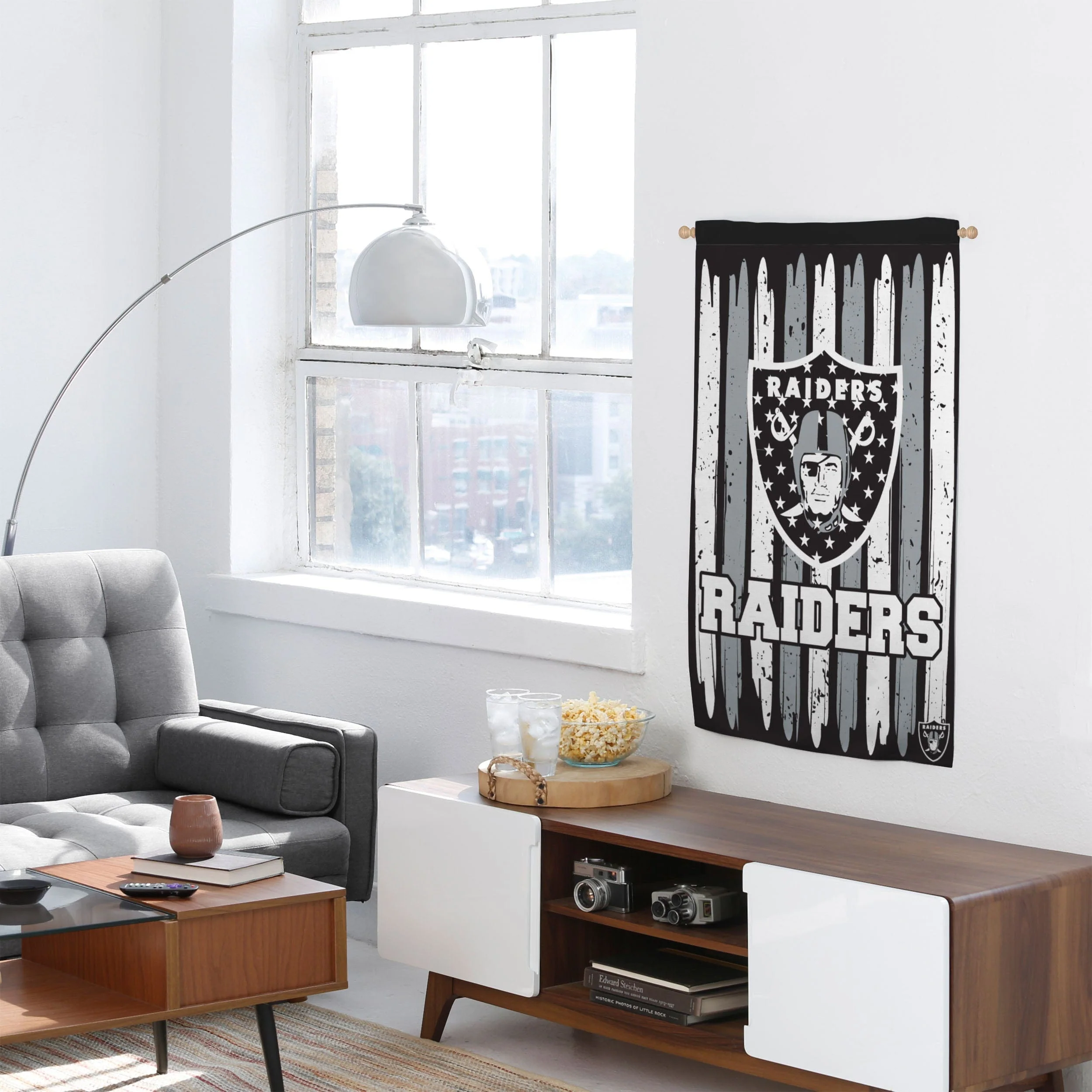 Las Vegas Raiders Brushstroke Americana Vertical Flag - Image 4