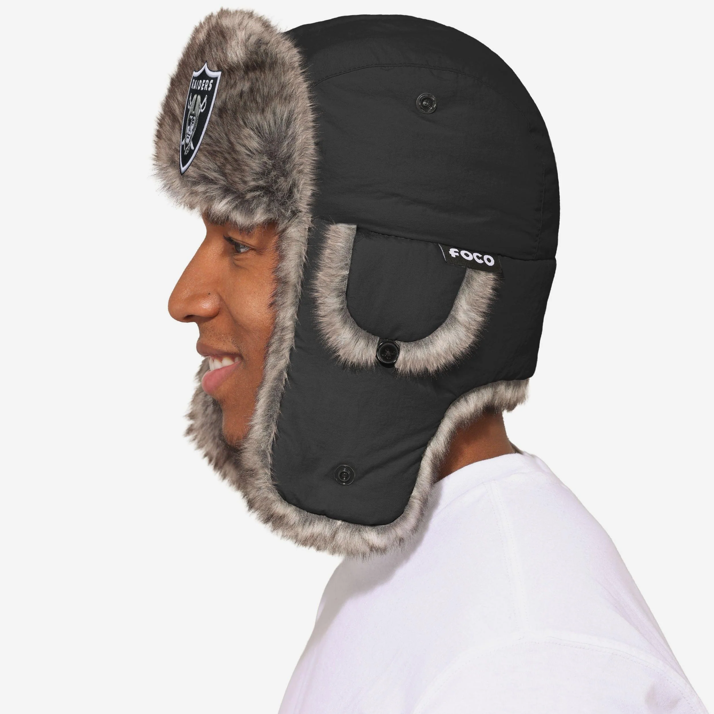 Las Vegas Raiders Faux Fur Trapper Hat - Image 2