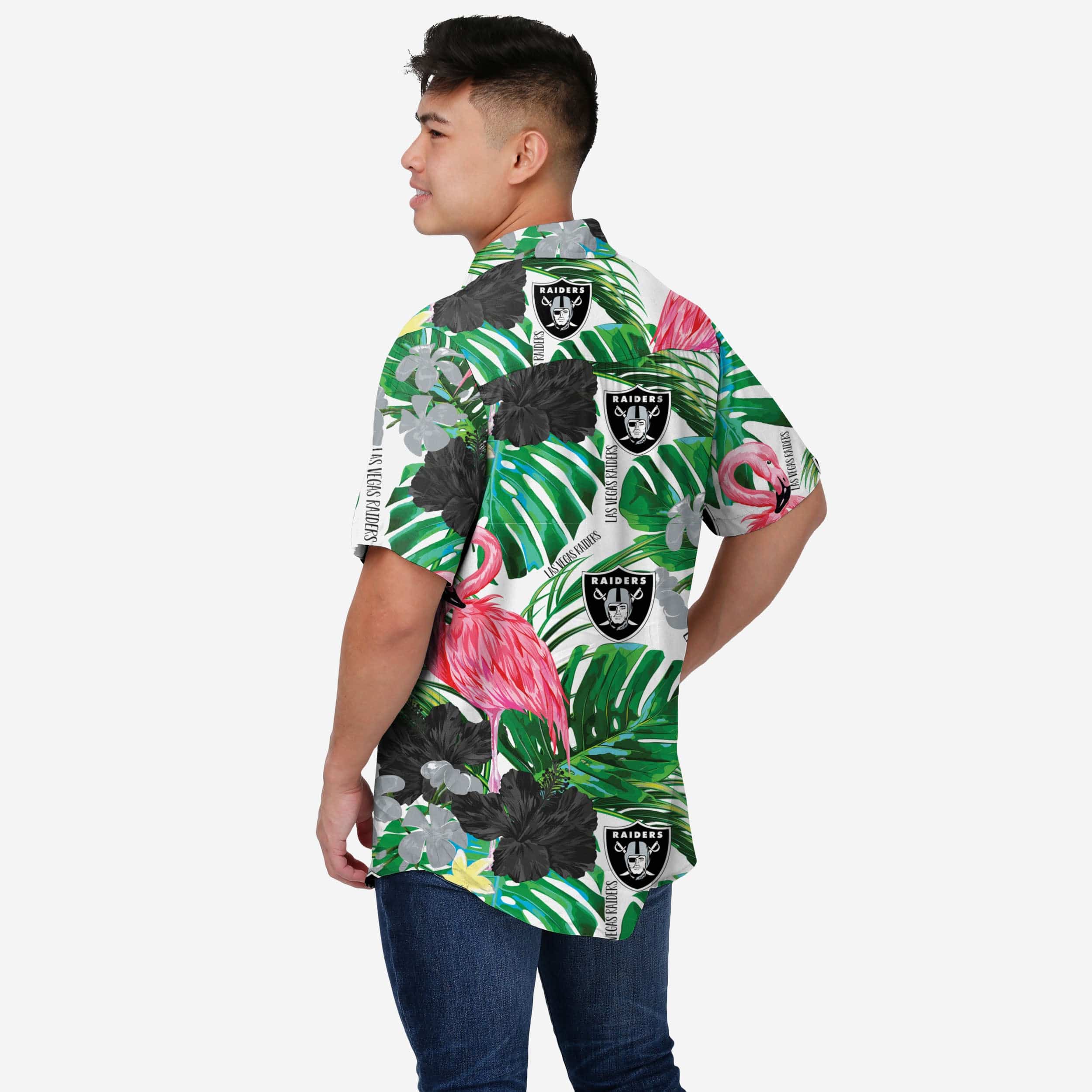 Las Vegas Raiders Flamingo Button Up Shirt - Image 2