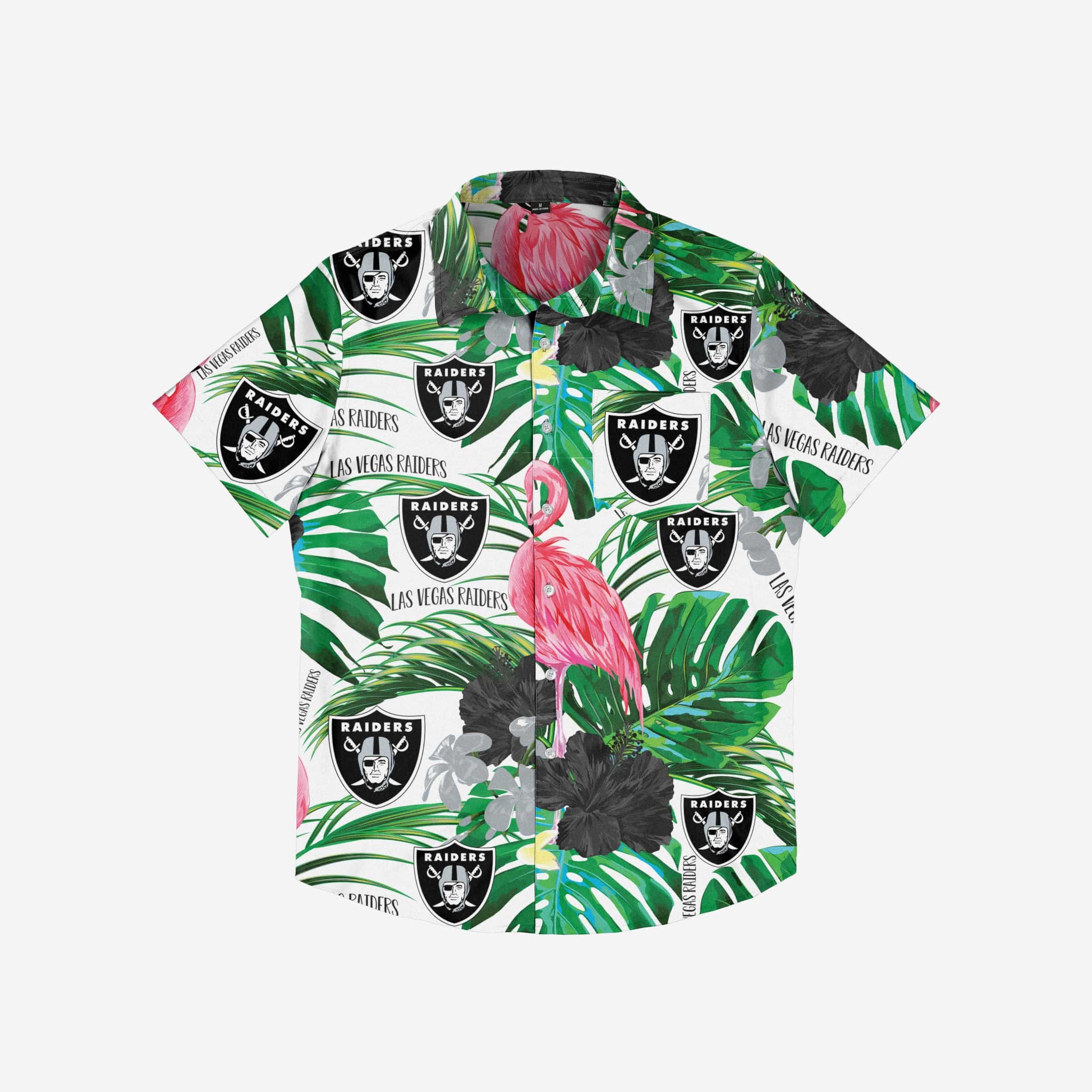 Las Vegas Raiders Flamingo Button Up Shirt - Image 3