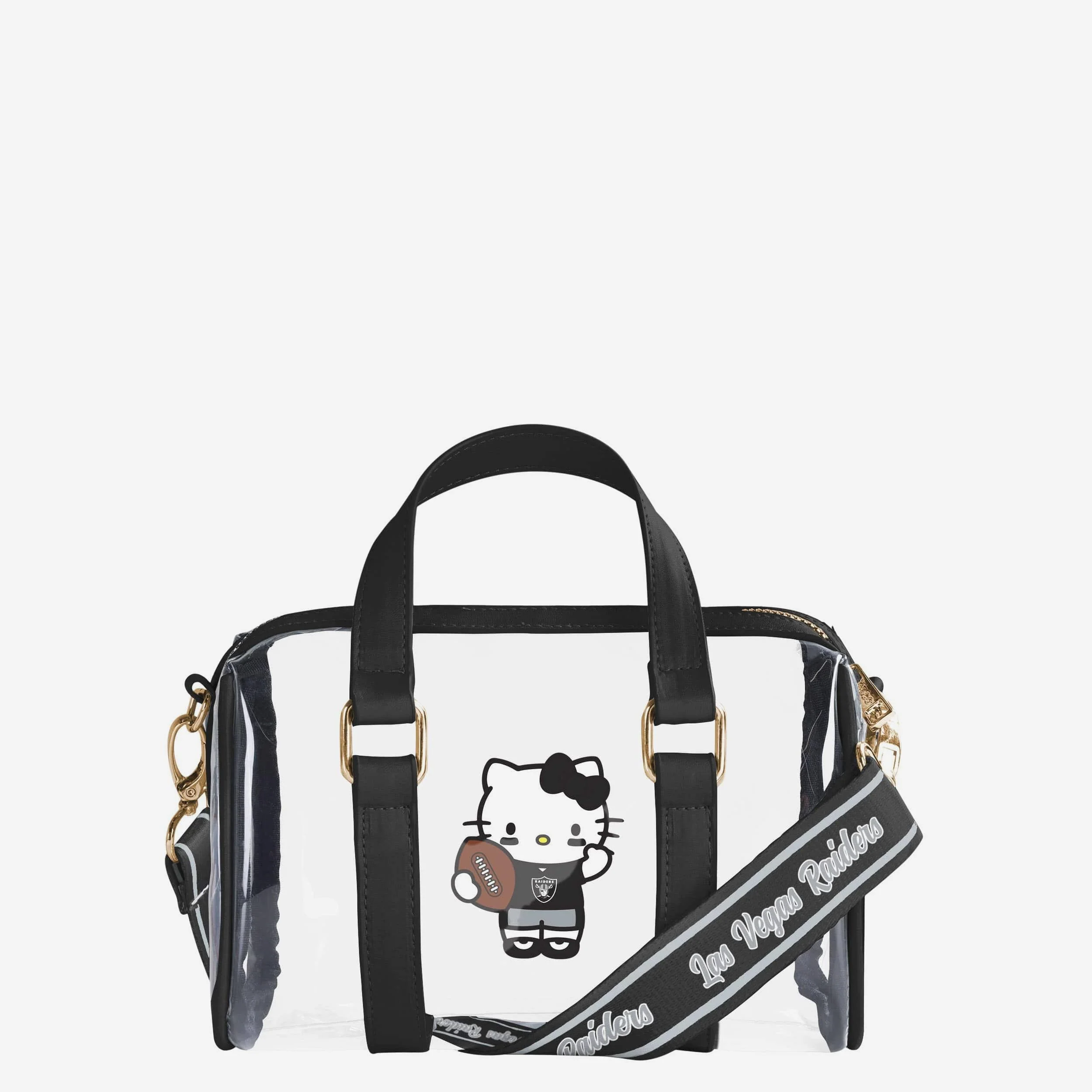 Las Vegas Raiders Hello Kitty® Clear Barrel Bag