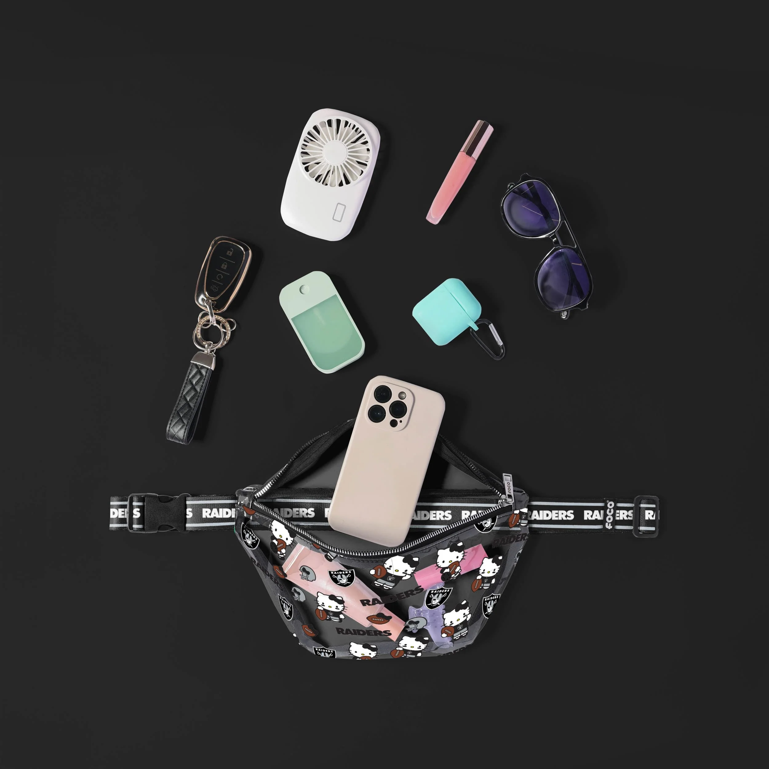 Las Vegas Raiders Hello Kitty® Clear Fanny Pack - Image 3