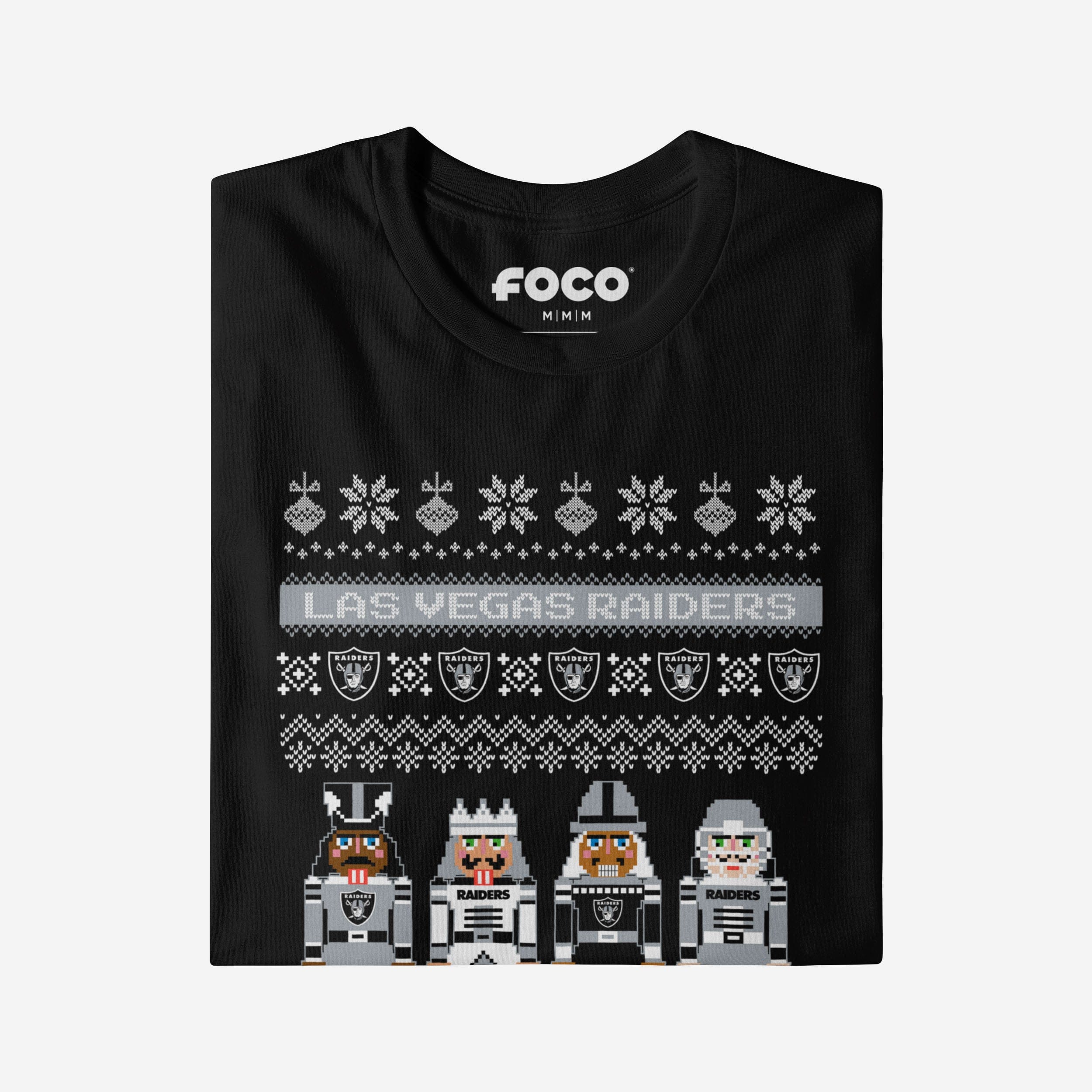 Las Vegas Raiders Holiday Nutcracker Sweater T-Shirt - Image 4