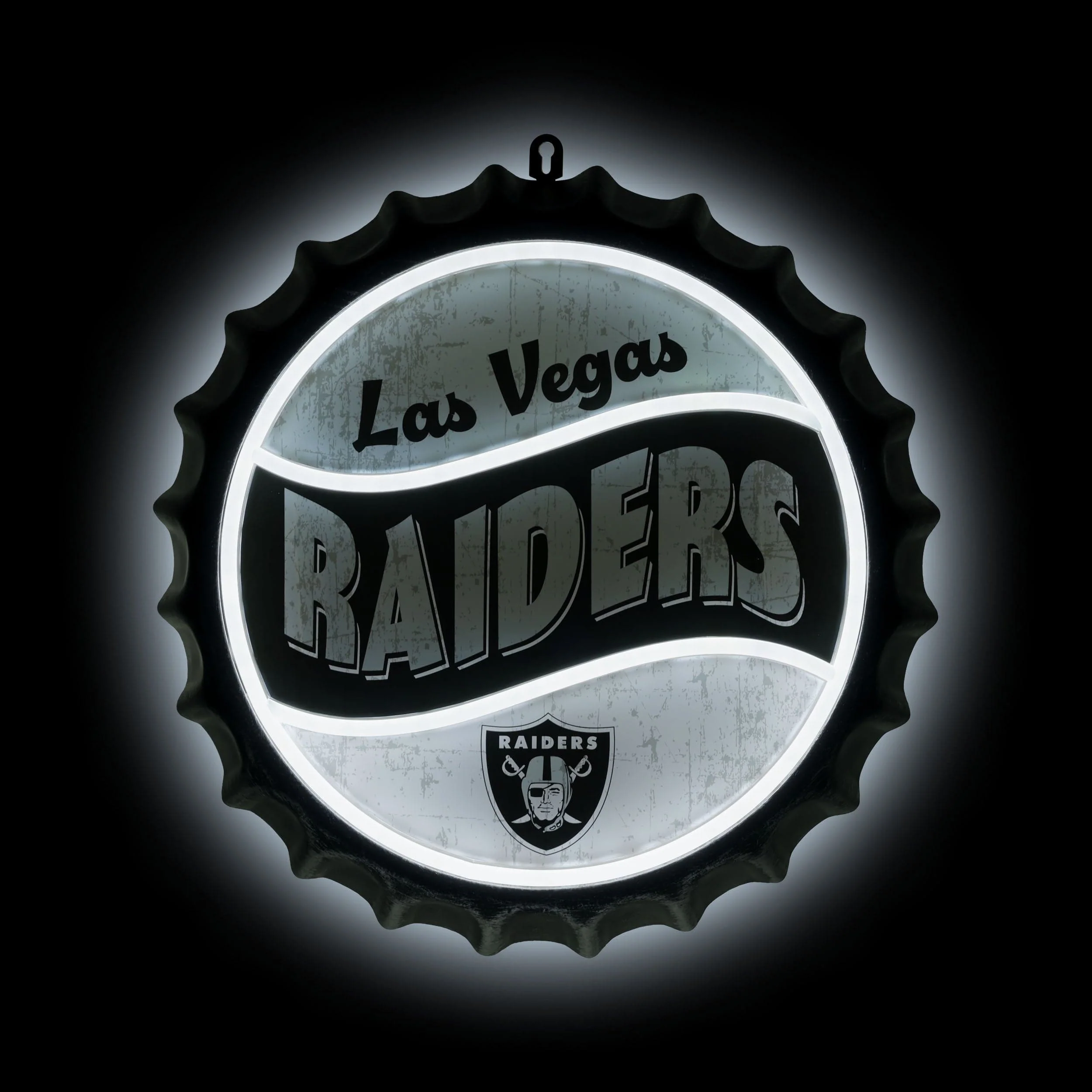 Las Vegas Raiders LED Neon Backlit Bottle Cap Wall Sign - Image 2