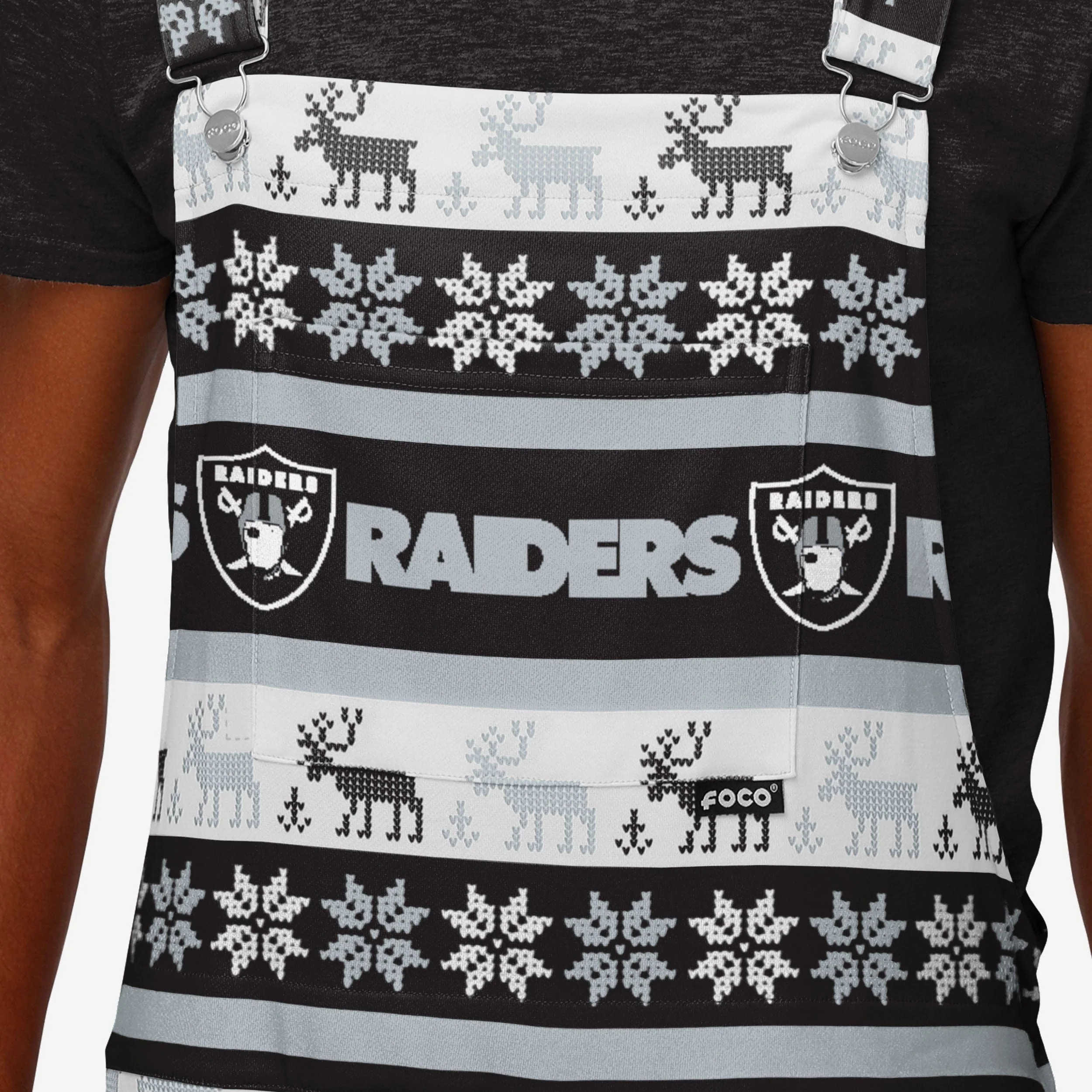 Las Vegas Raiders Mens Ugly Home Gating Bib Overalls - Image 4