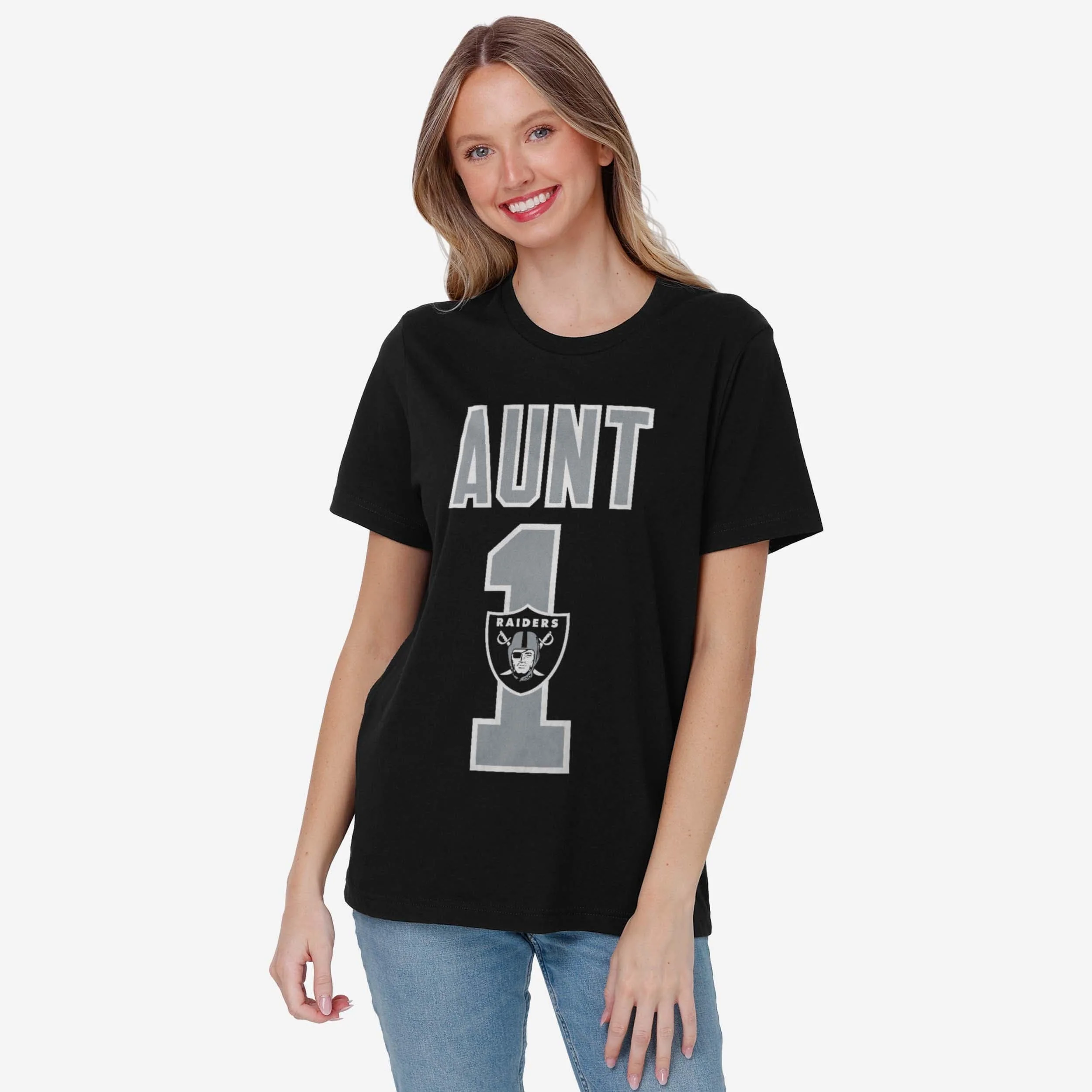 Las Vegas Raiders Number 1 Aunt T-Shirt - Image 2