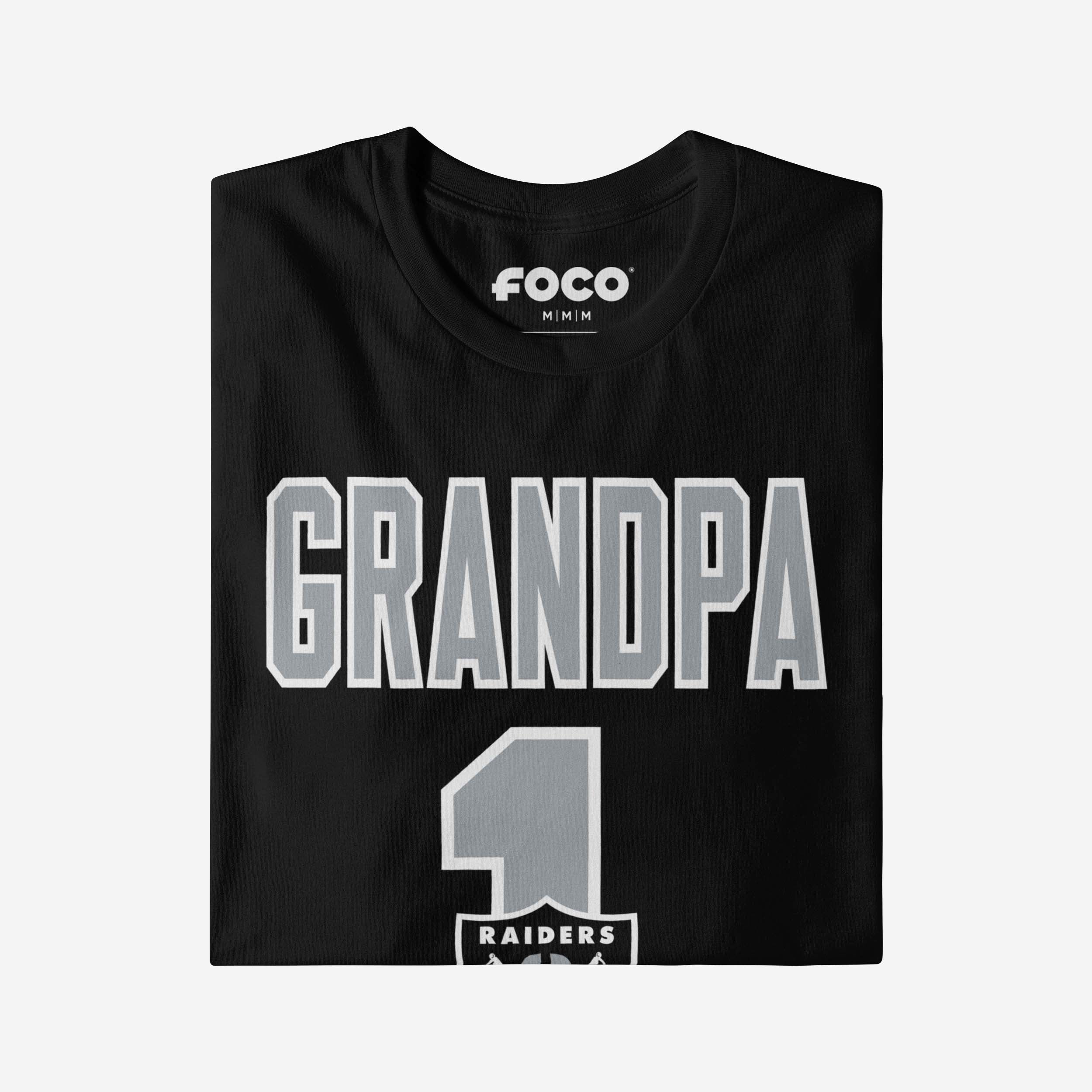 Las Vegas Raiders Number 1 Grandpa T-Shirt - Image 3