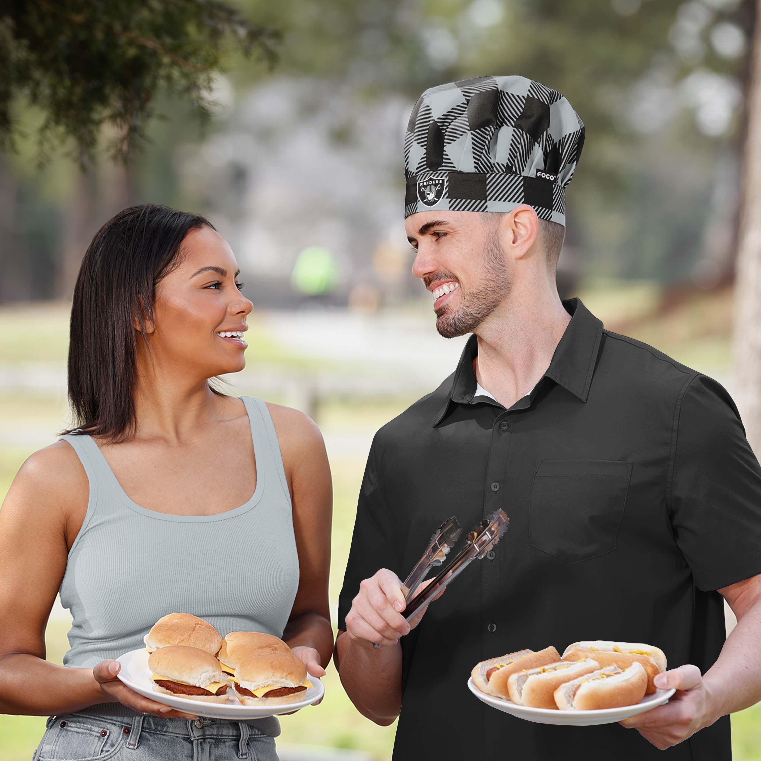 Las Vegas Raiders Plaid Chef Hat - Image 3