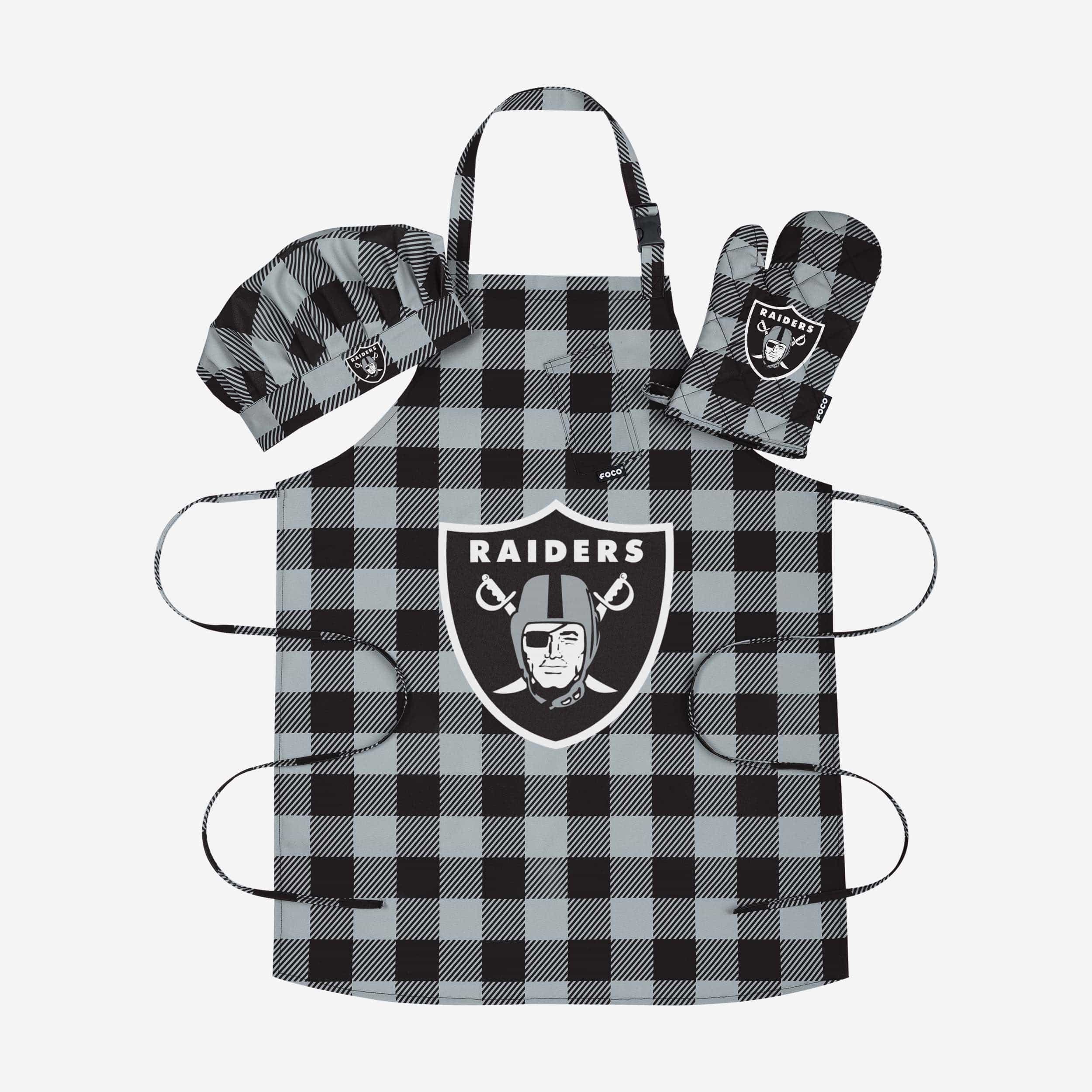 Las Vegas Raiders Plaid Chef Set