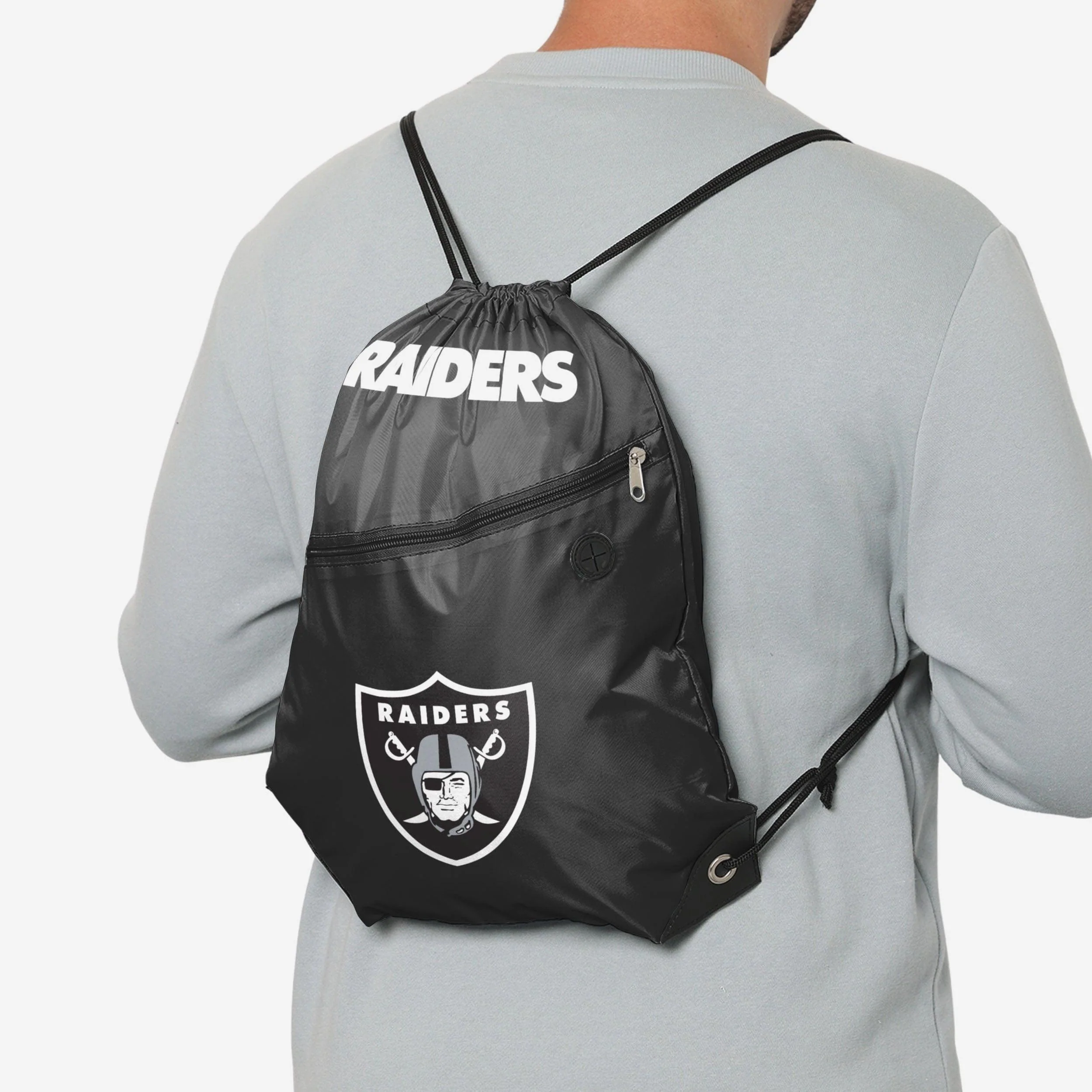 Las Vegas Raiders Pocket Drawstring Backpack - Image 3
