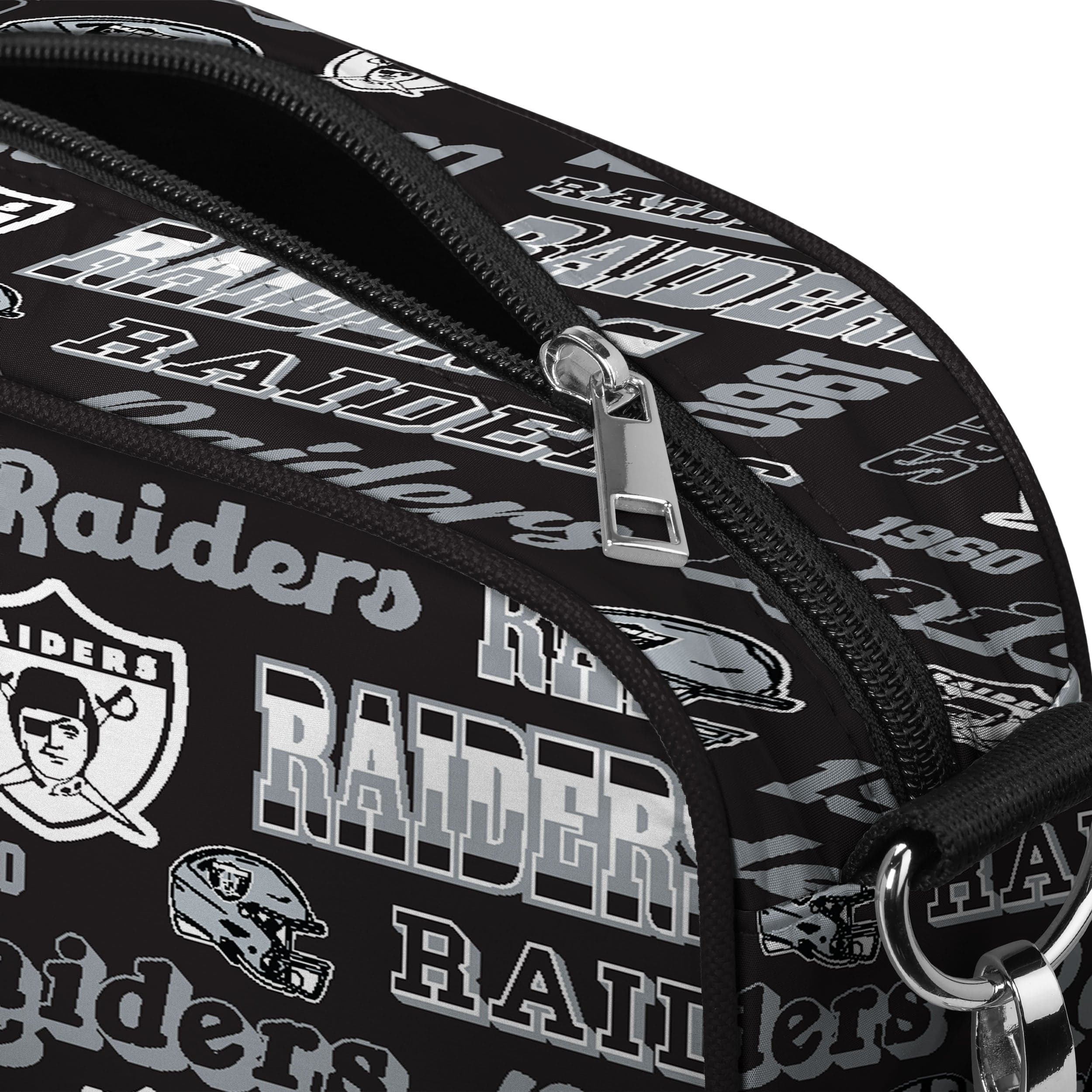 Las Vegas Raiders Repeat Retro Print Nylon Crossbody Bag - Image 5