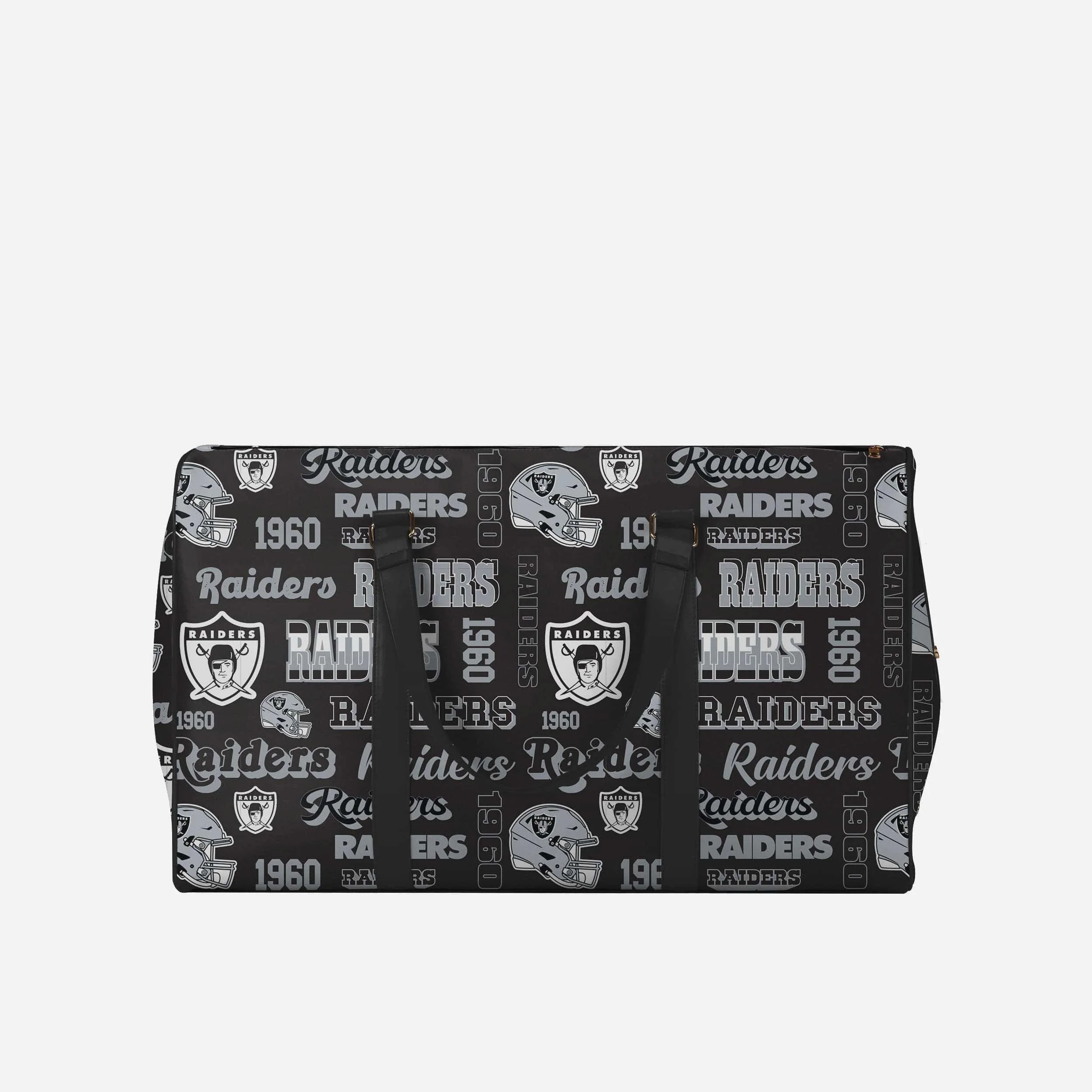 Las Vegas Raiders Repeat Retro Print Nylon Weekender Duffle Bag - Image 4