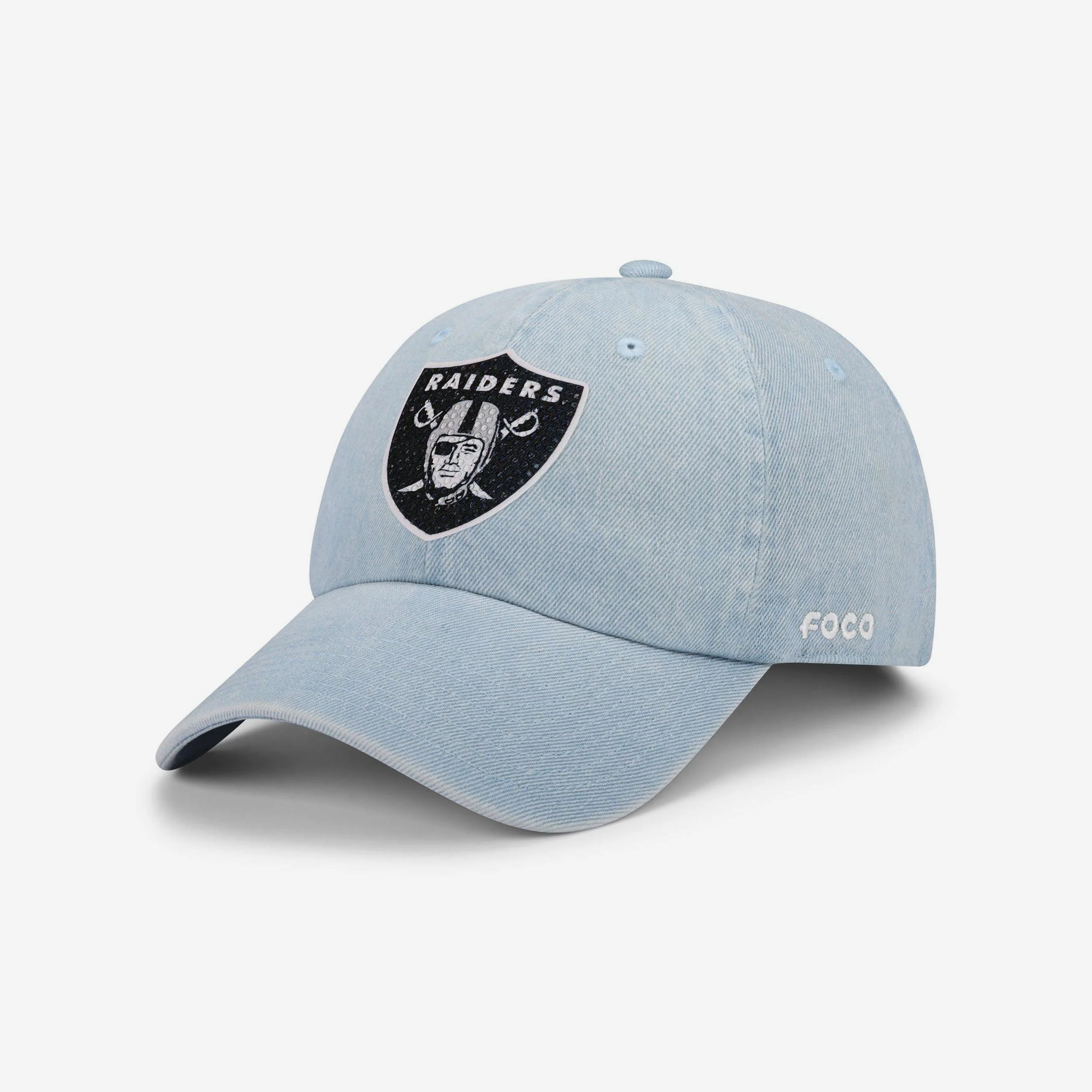 Las Vegas Raiders Rhinestone Logo Denim Casual Cap