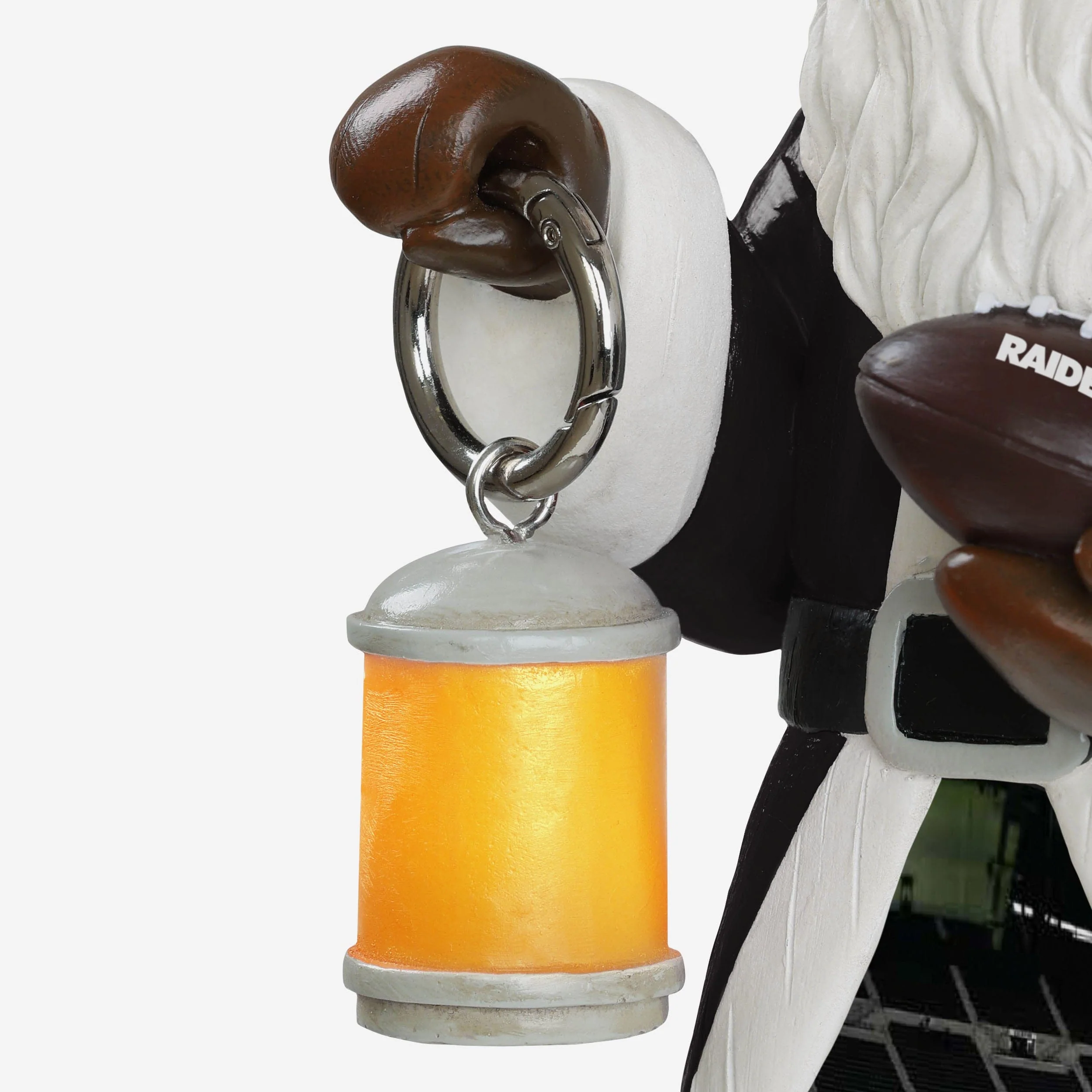 Las Vegas Raiders Santa Figure With Light Up Lantern - Image 3