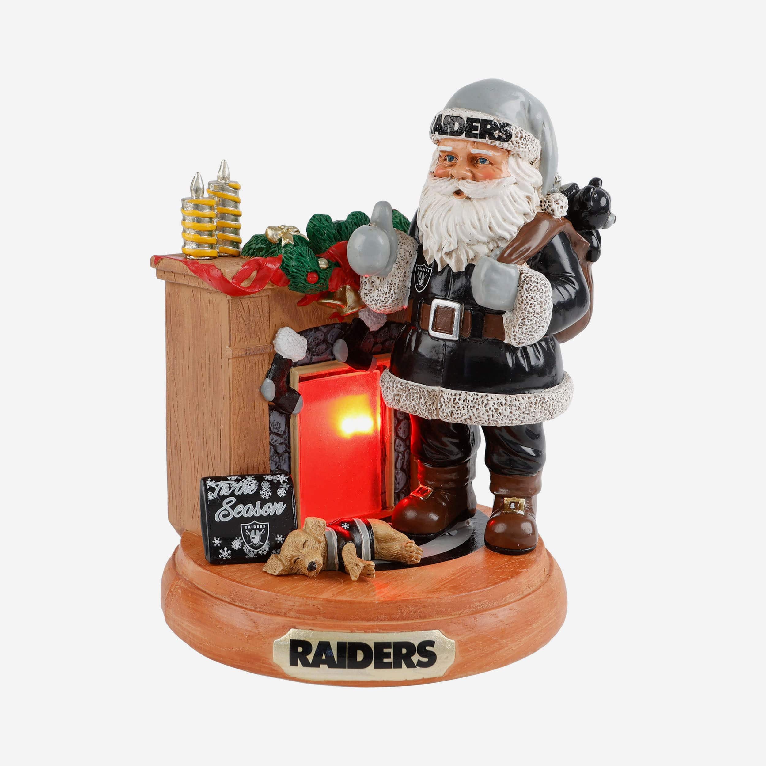 Las Vegas Raiders Santa Fireplace Figurine