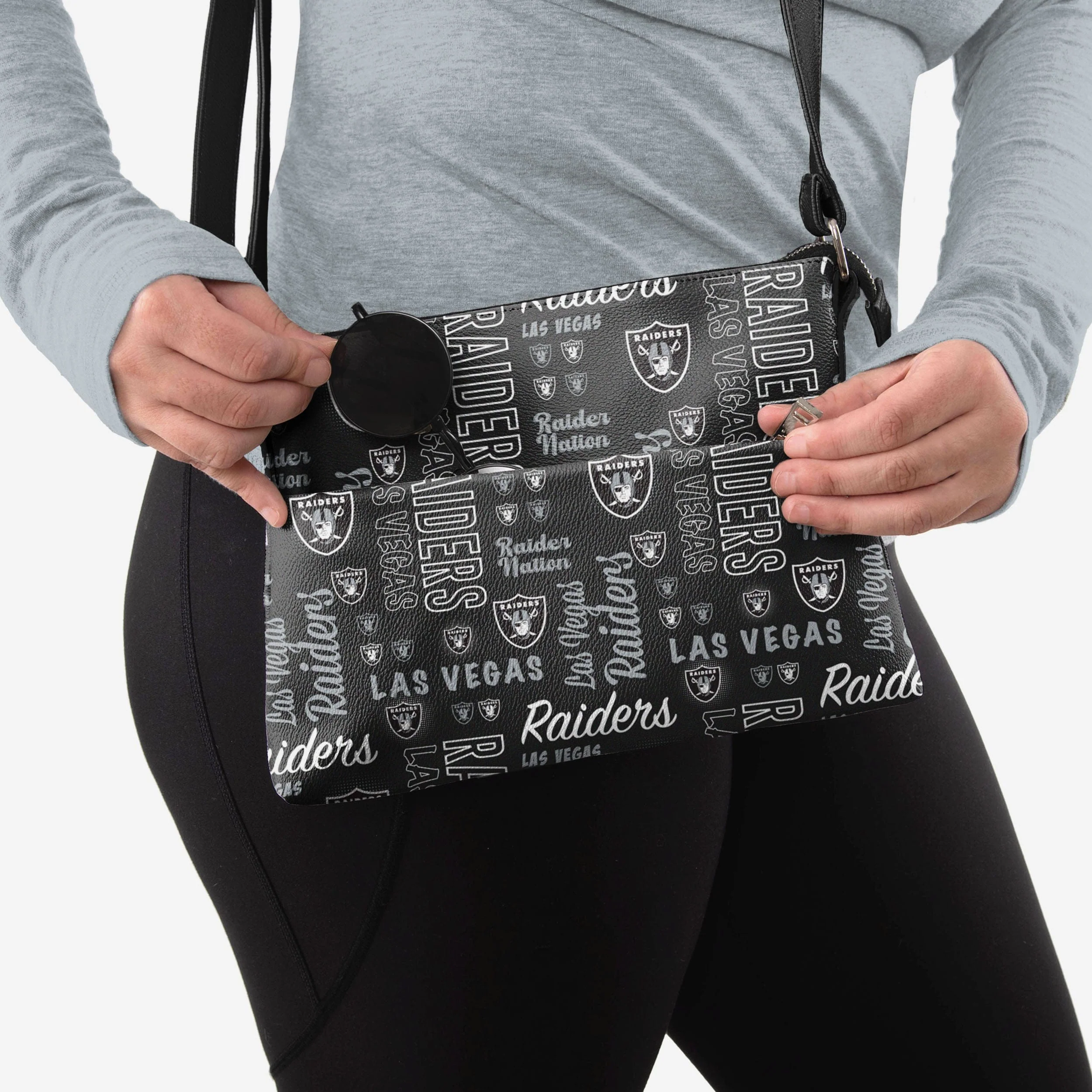 Las Vegas Raiders Spirited Style Printed Collection Foldover Tote Bag - Image 3