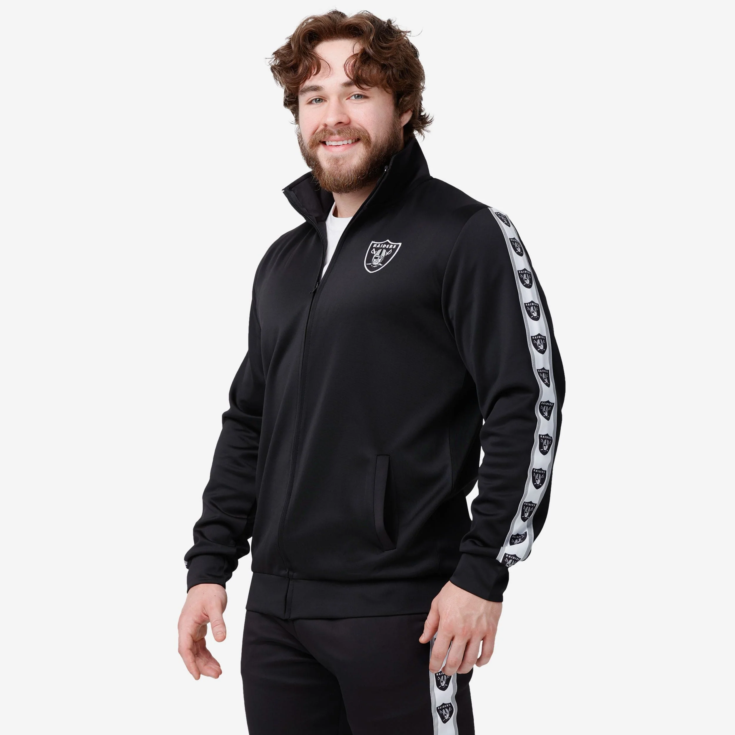 Las Vegas Raiders Stripe Logo Track Jacket