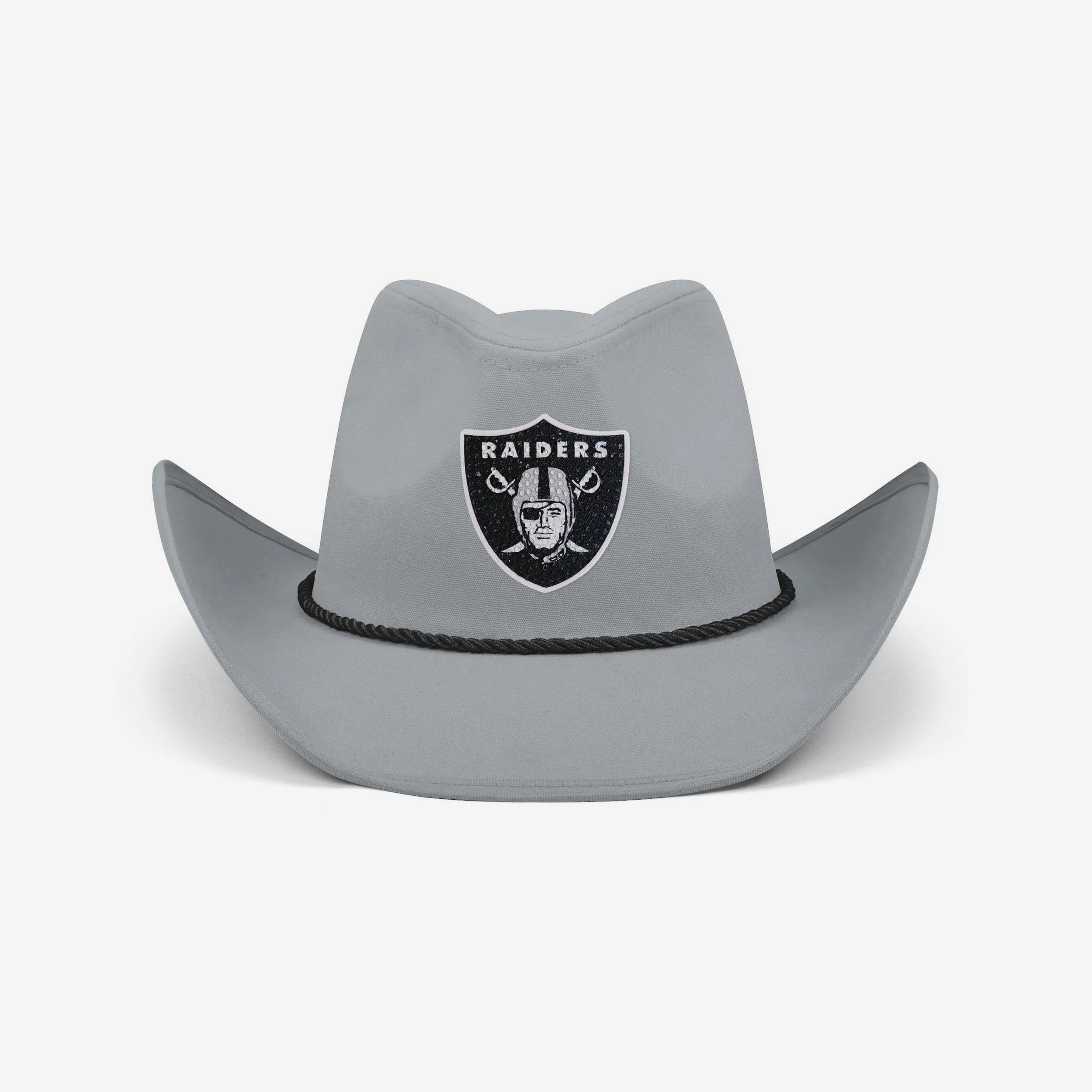 Las Vegas Raiders Team Color Rhinestone Logo Cowboy Hat - Image 3