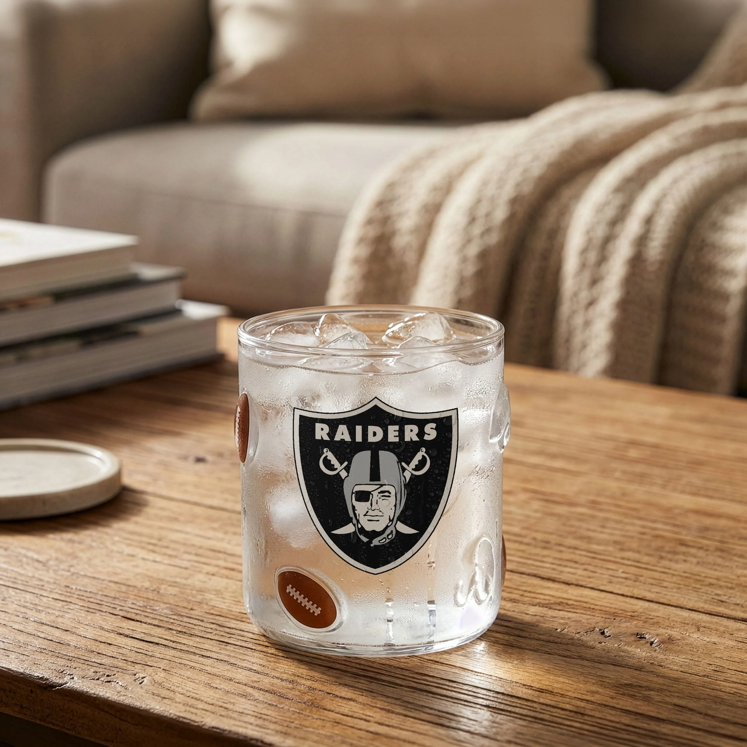 Las Vegas Raiders Team Logo 17 oz Glass Cup - Image 3