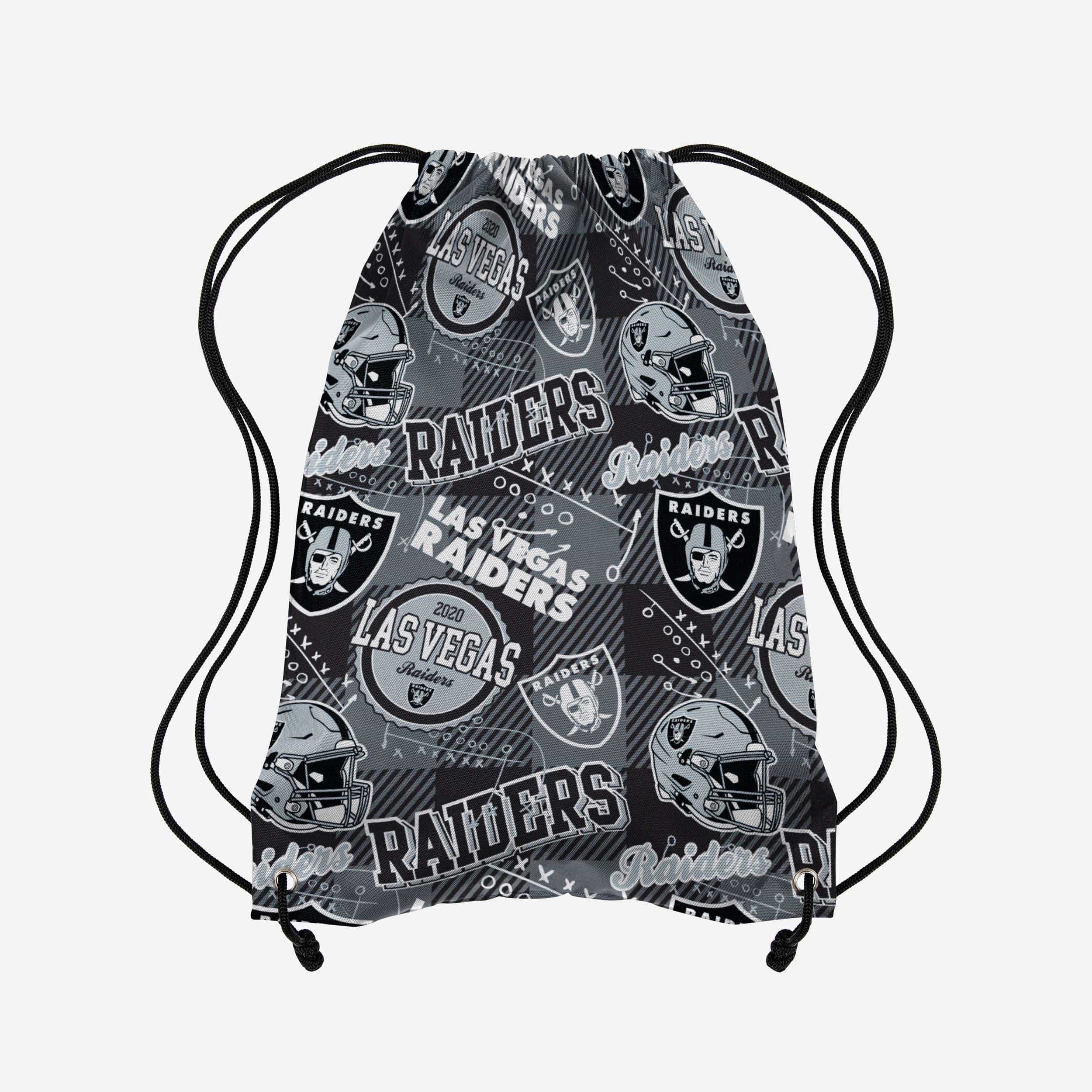 Las Vegas Raiders Thematic Repeat Print Drawstring Backpack