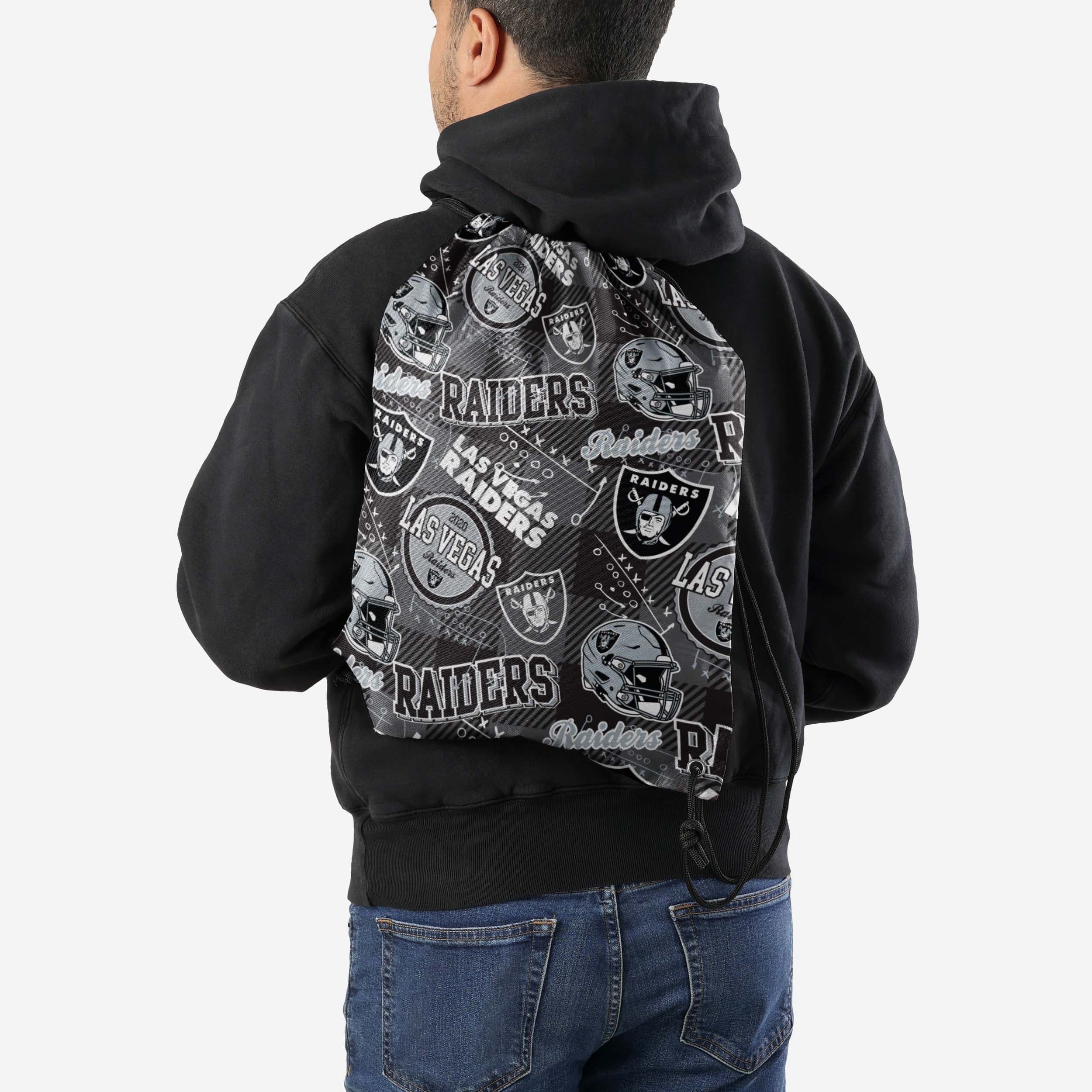Las Vegas Raiders Thematic Repeat Print Drawstring Backpack - Image 2
