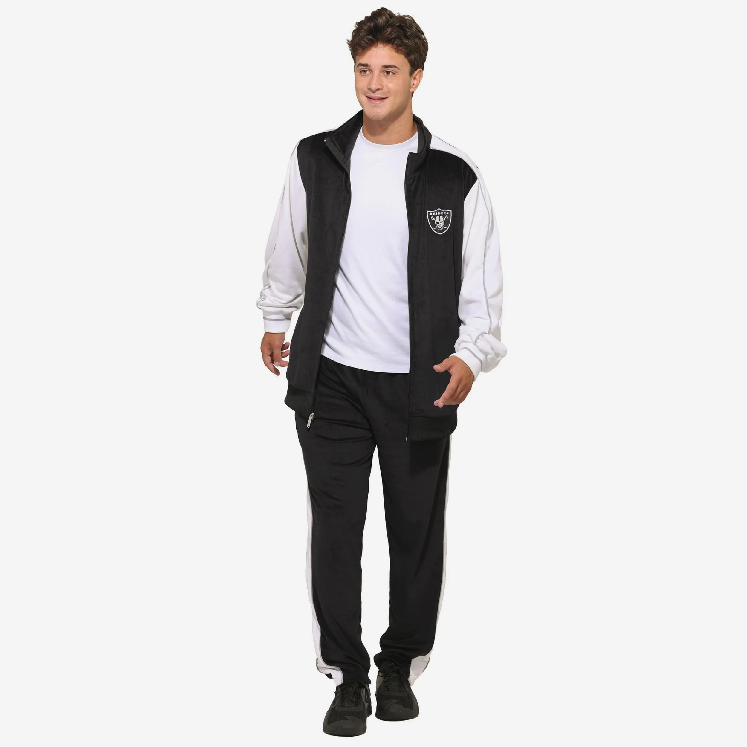 Las Vegas Raiders Two Tone Velour Zip Up Top - Image 5