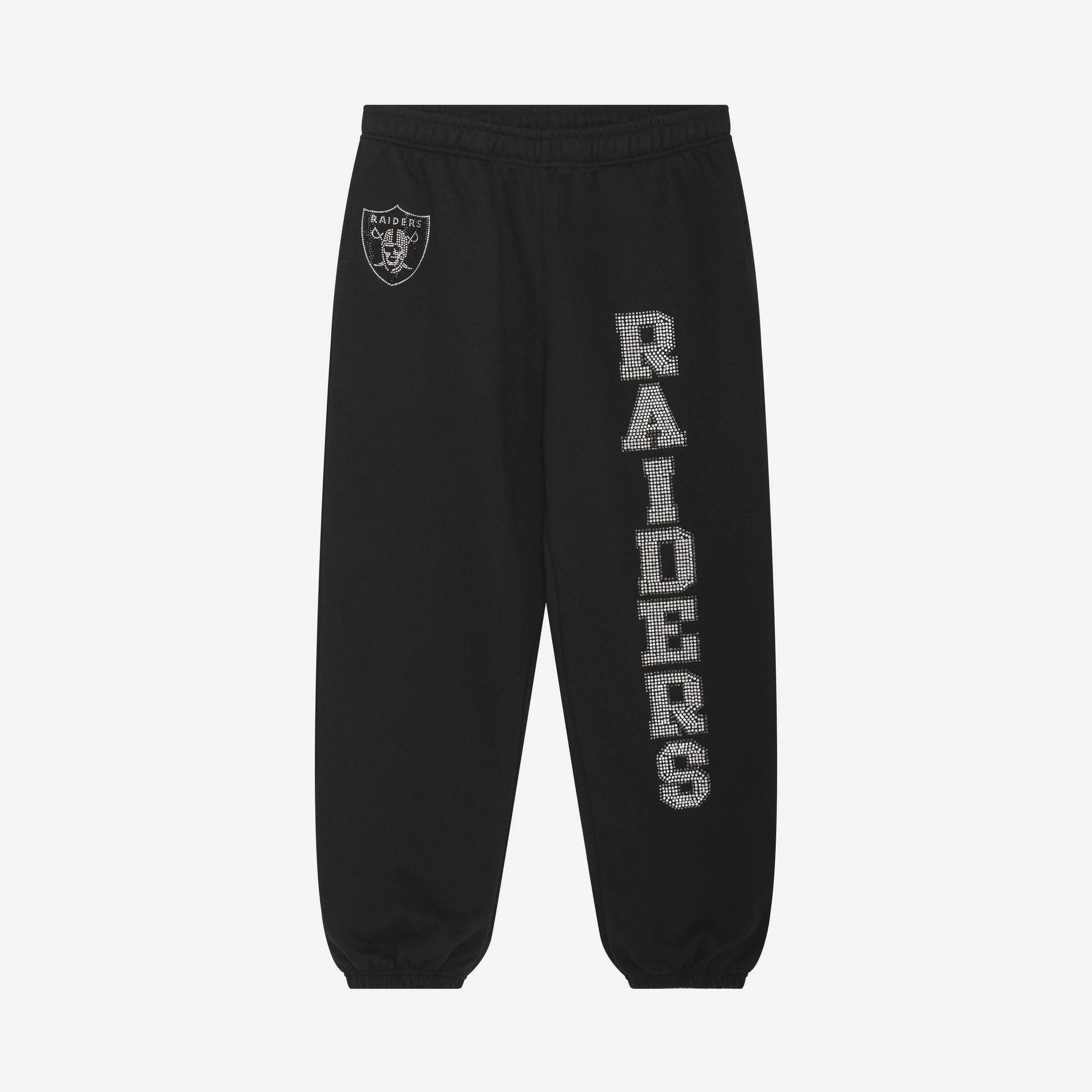 Las Vegas Raiders Womens Big Wordmark Rhinestone Sweatpants - Image 6
