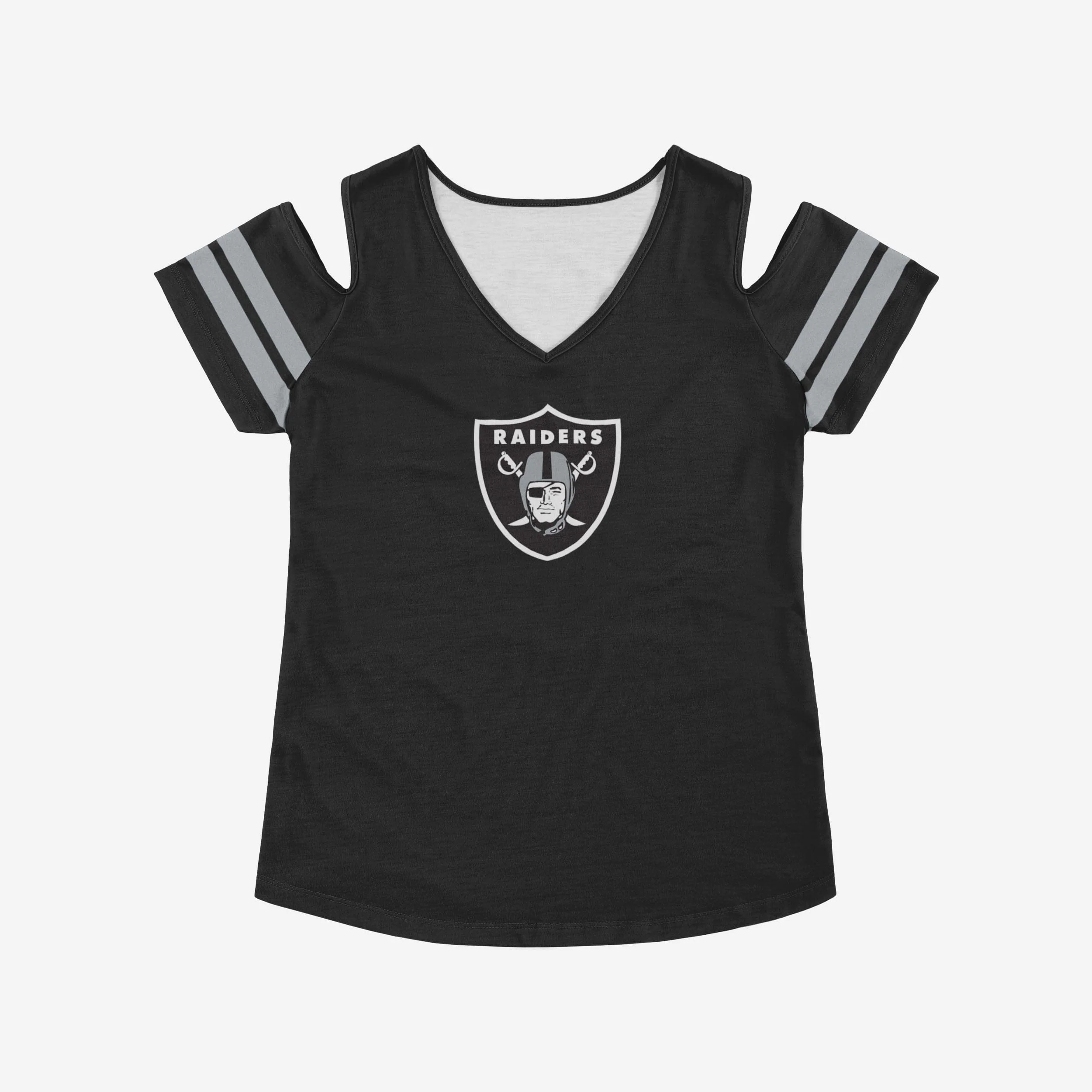 Las Vegas Raiders Womens Cold Shoulder T-Shirt - Image 4