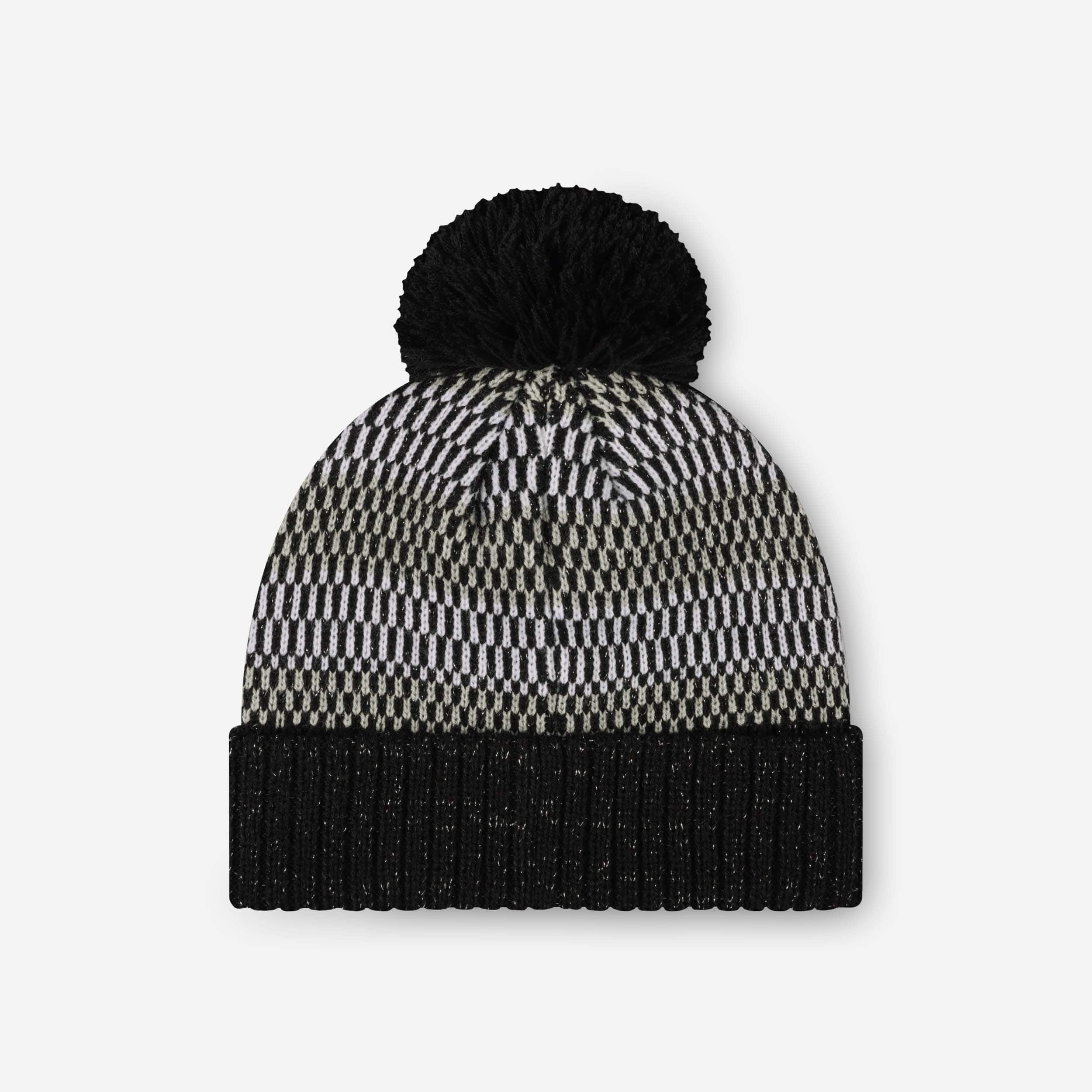 Las Vegas Raiders Womens Cozy Knit Metallic Thread Pom Beanie - Image 2