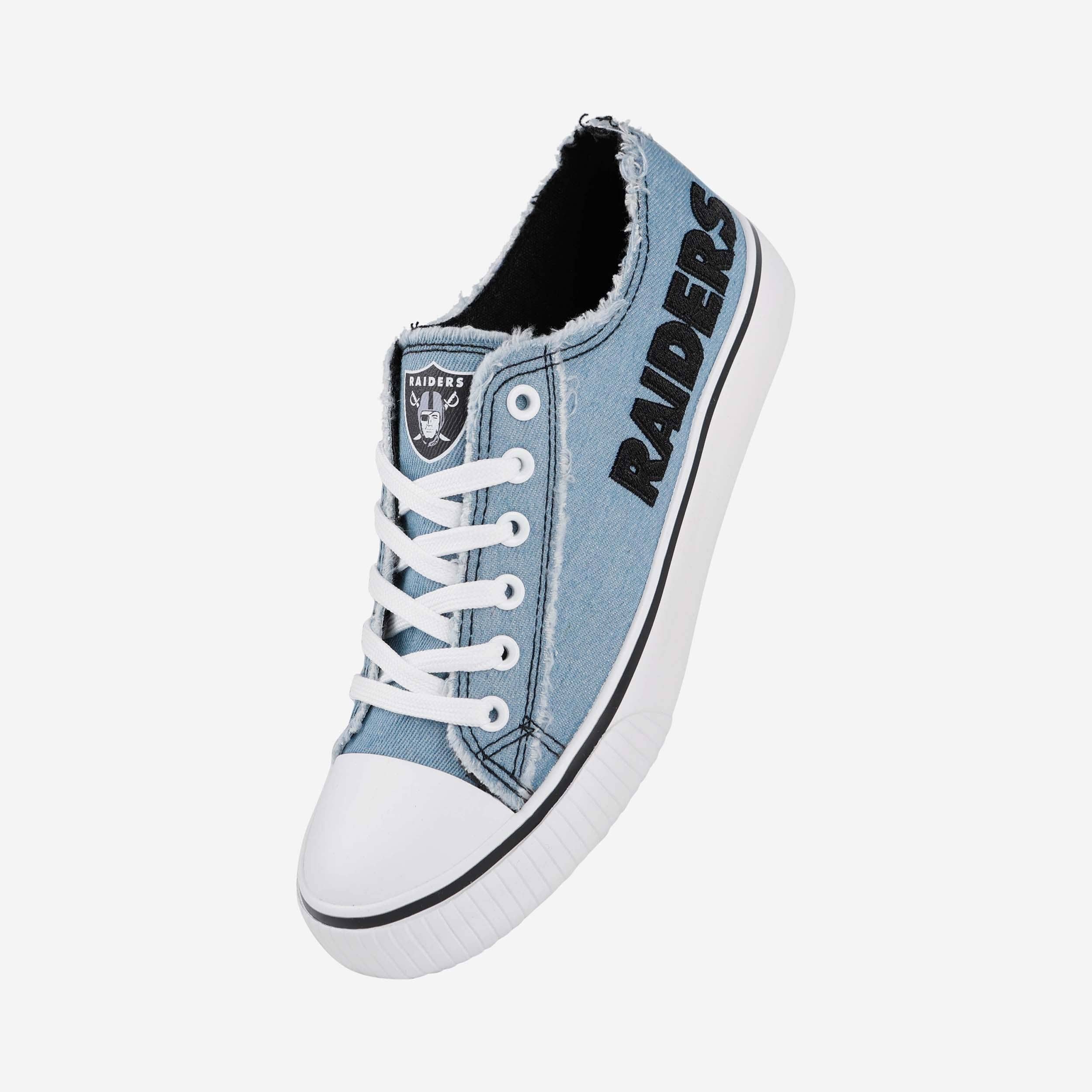 Las Vegas Raiders Womens Denim Low Top Canvas Shoe - Image 2