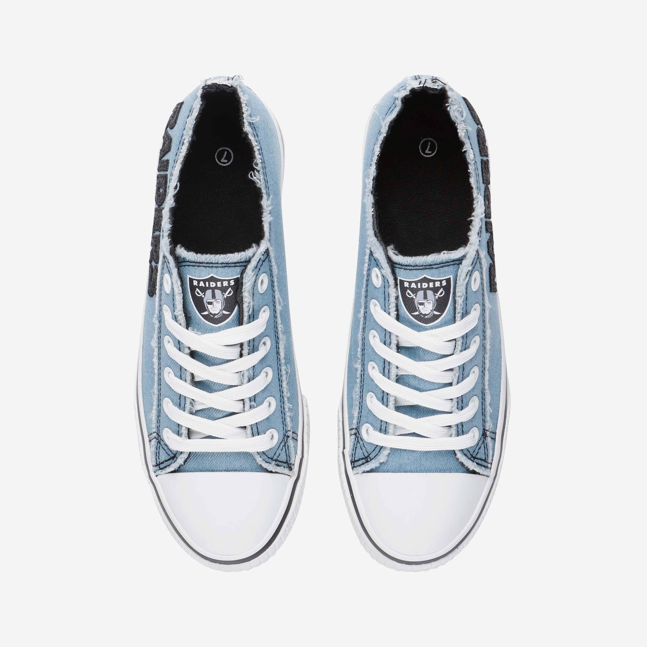 Las Vegas Raiders Womens Denim Low Top Canvas Shoe - Image 5