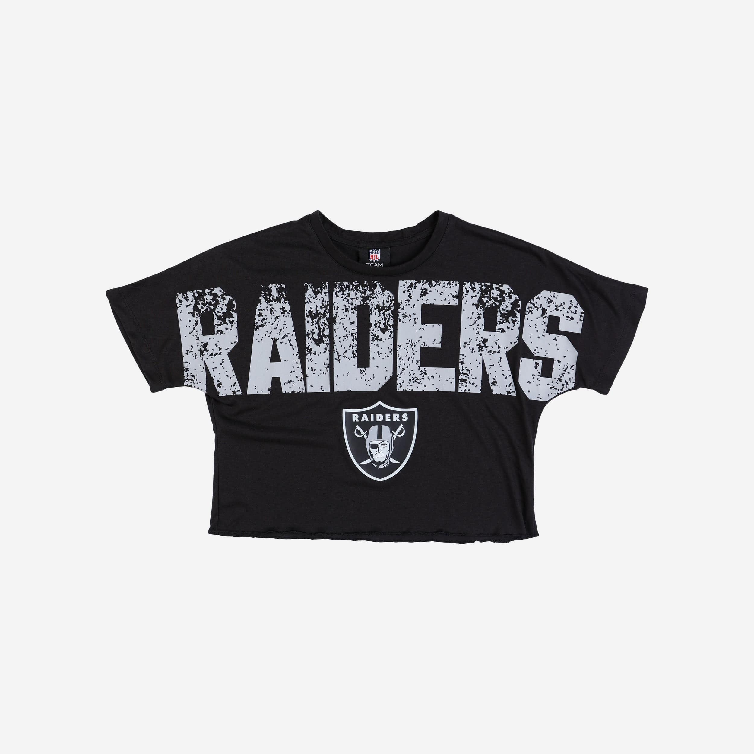 Las Vegas Raiders Womens Distressed Wordmark Crop Top - Image 3
