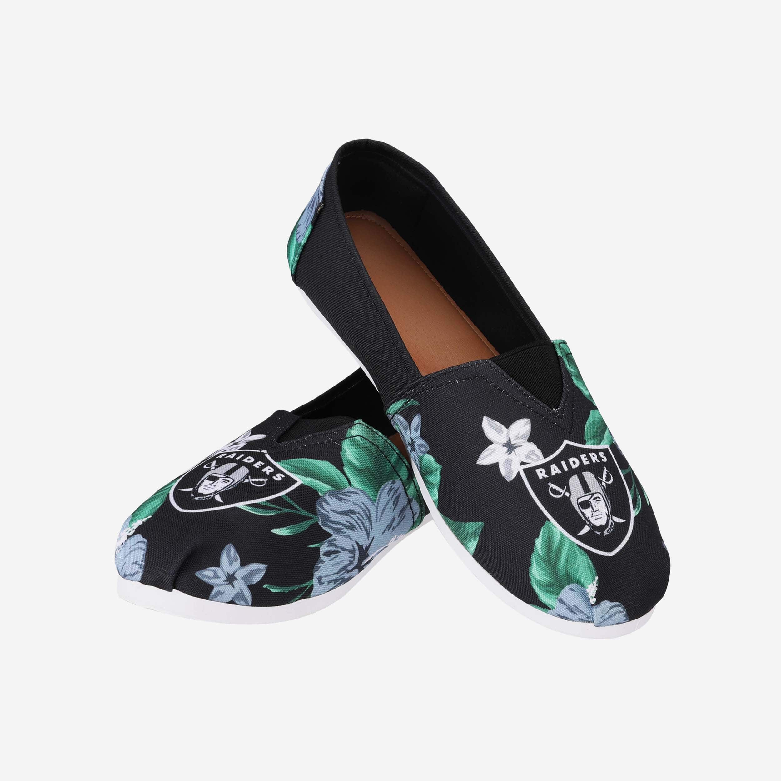 Las Vegas Raiders Womens Floral Canvas Shoe - Image 3