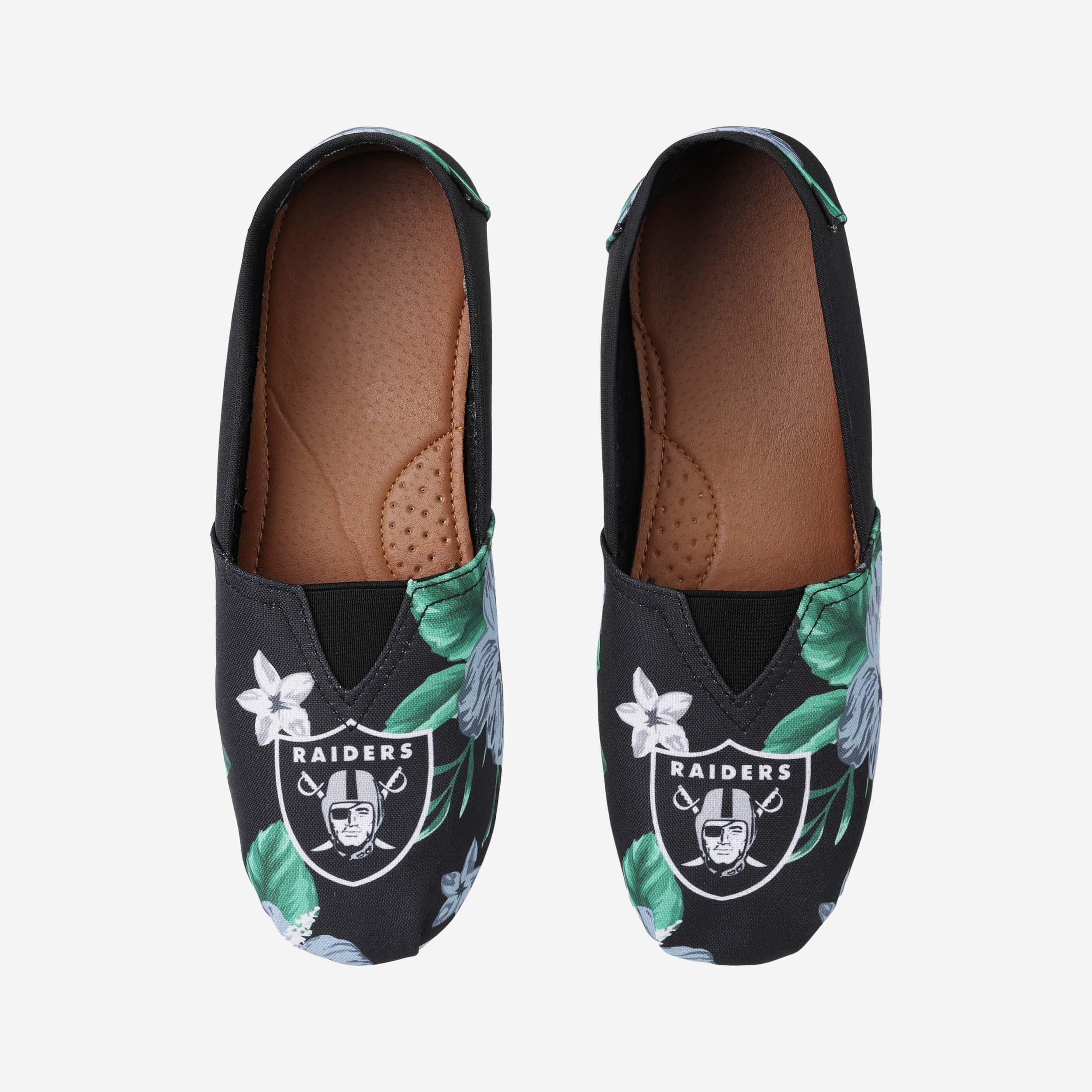 Las Vegas Raiders Womens Floral Canvas Shoe - Image 4
