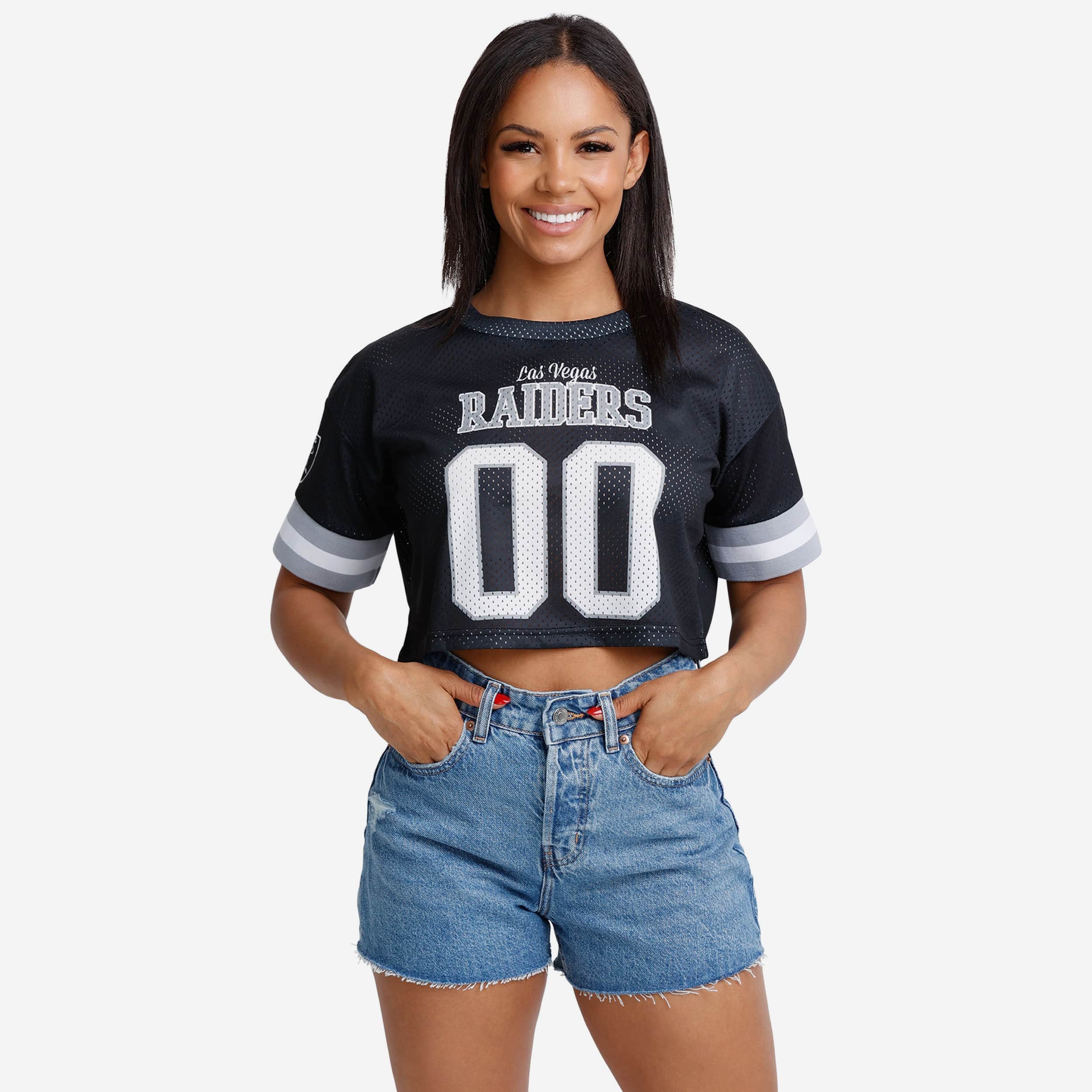 Las Vegas Raiders Womens Gameday Mesh Crop Top