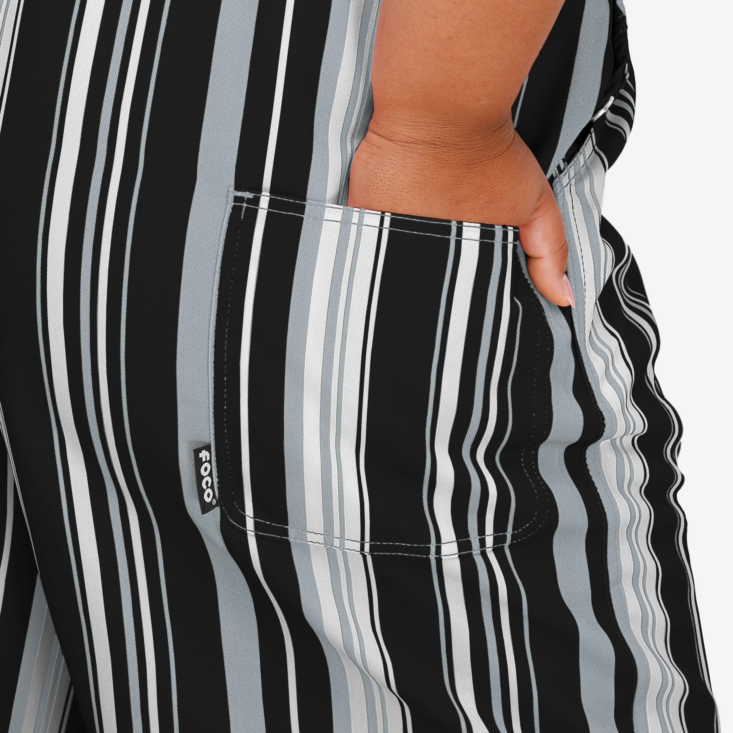Las Vegas Raiders Womens Hyper Stripe Bib Overalls - Image 6