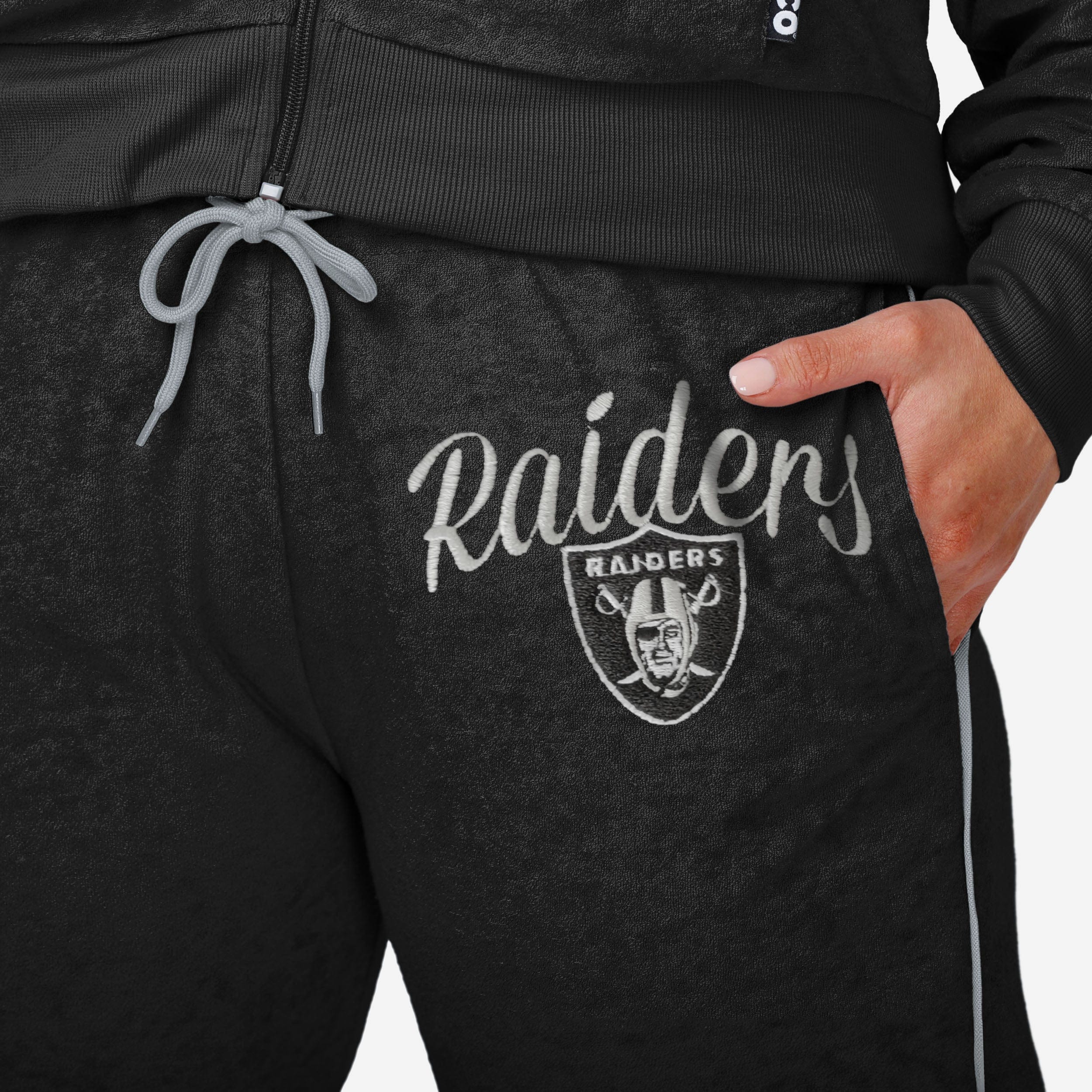 Las Vegas Raiders Womens Terry Knit Joggers - Image 3