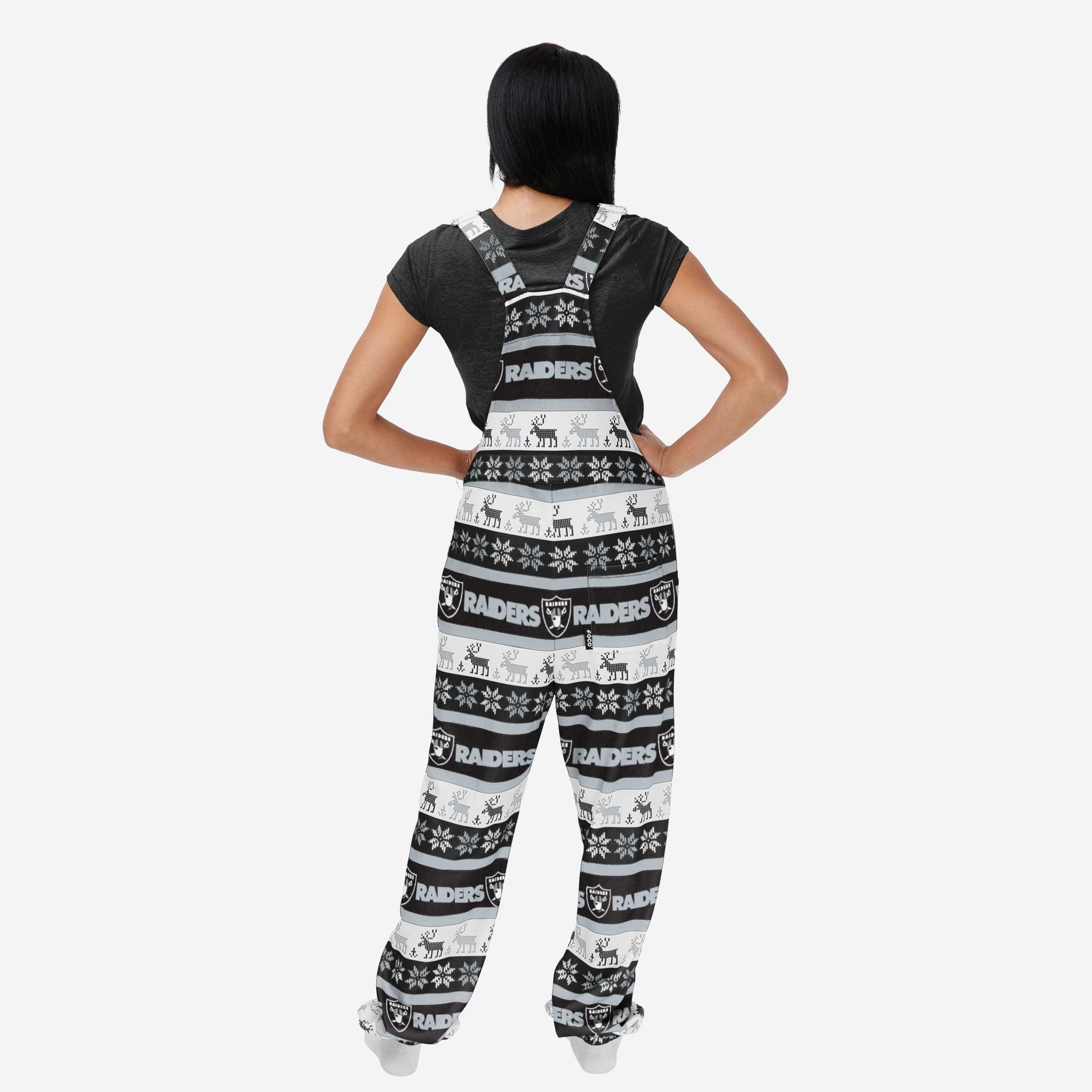 Las Vegas Raiders Womens Ugly Home Gating Bib Overalls - Image 2