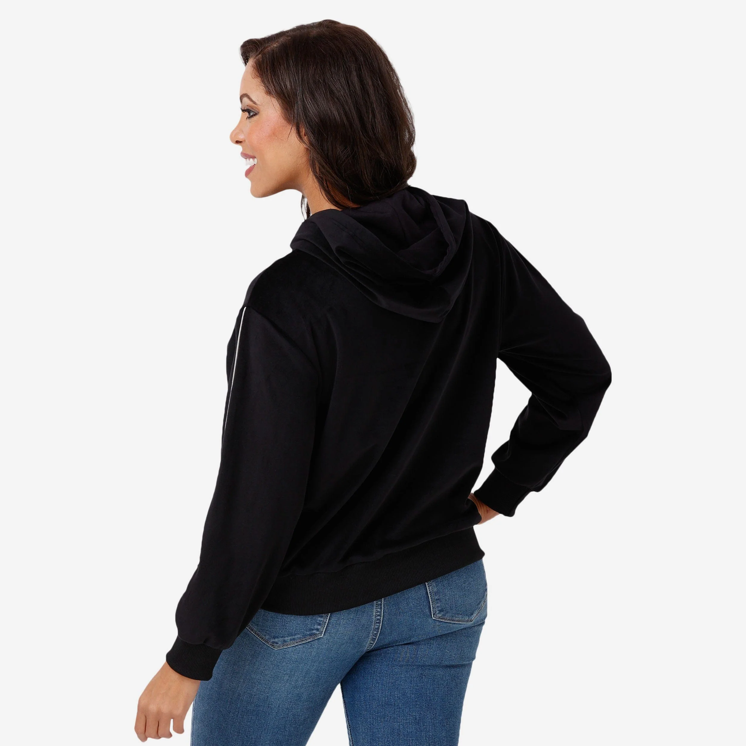 Las Vegas Raiders Womens Velour Hooded Sweatshirt - Image 2
