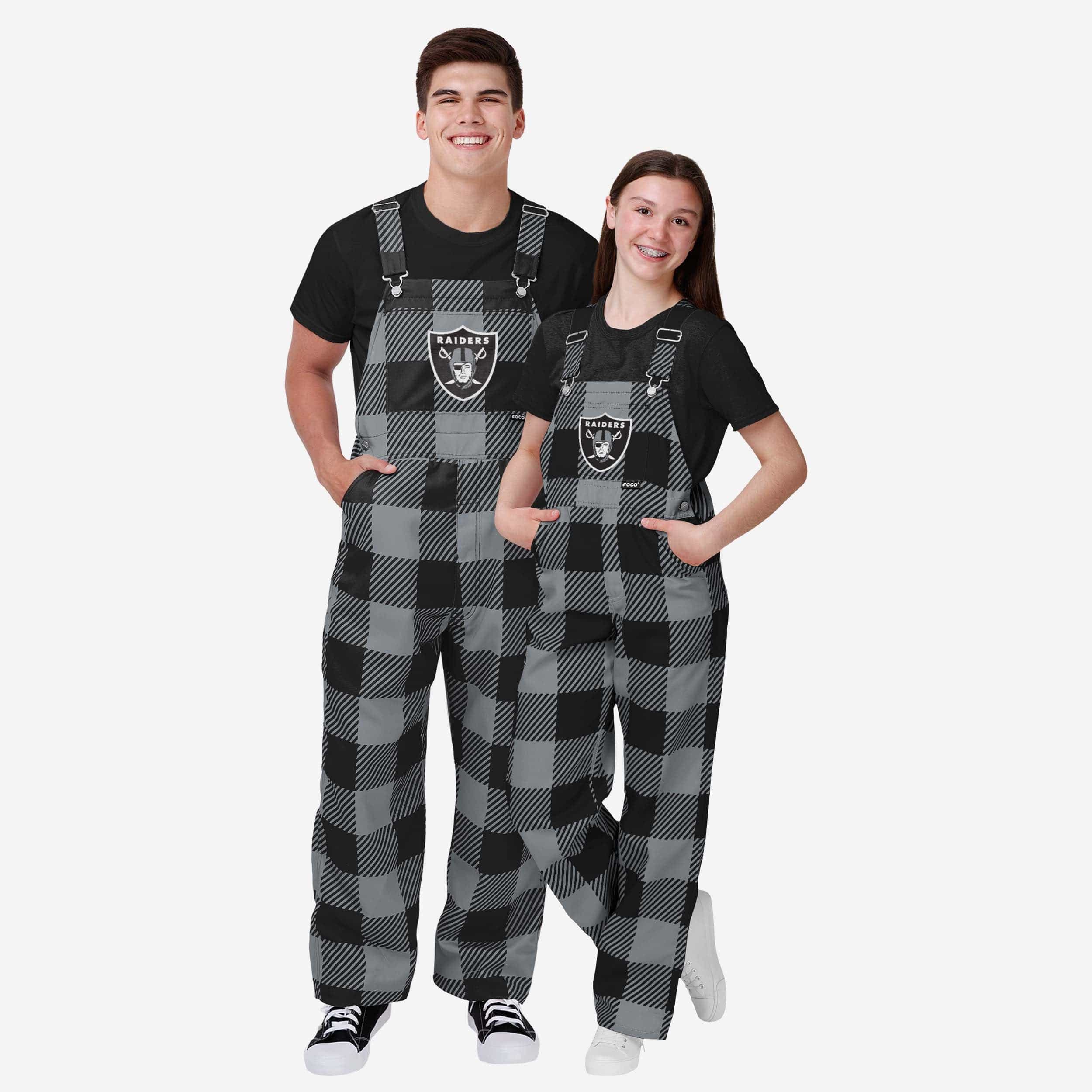 Las Vegas Raiders Youth Plaid Bib Overalls - Image 3