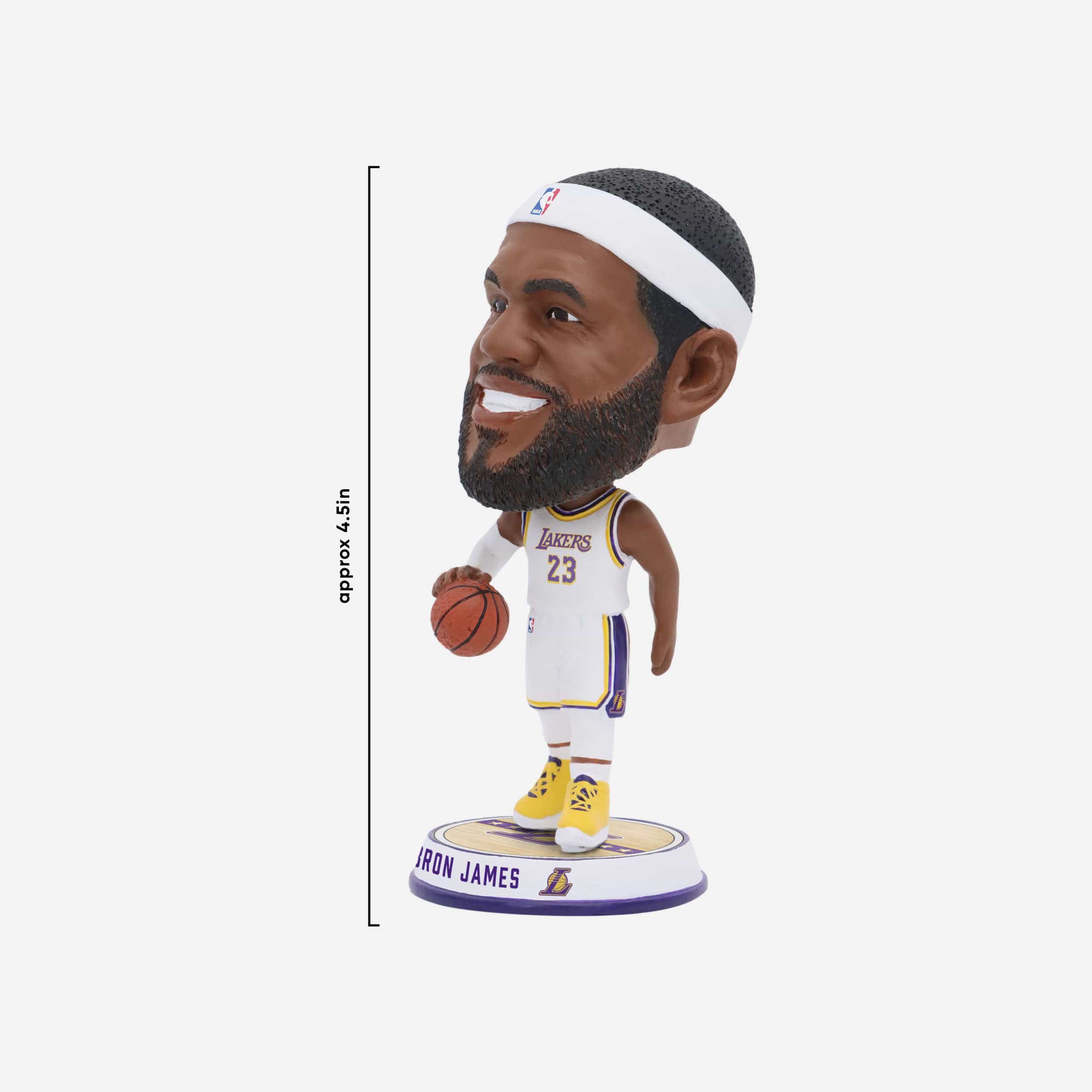 LeBron James Los Angeles Lakers Court Stripe Mini Bighead Bobblehead - Image 4