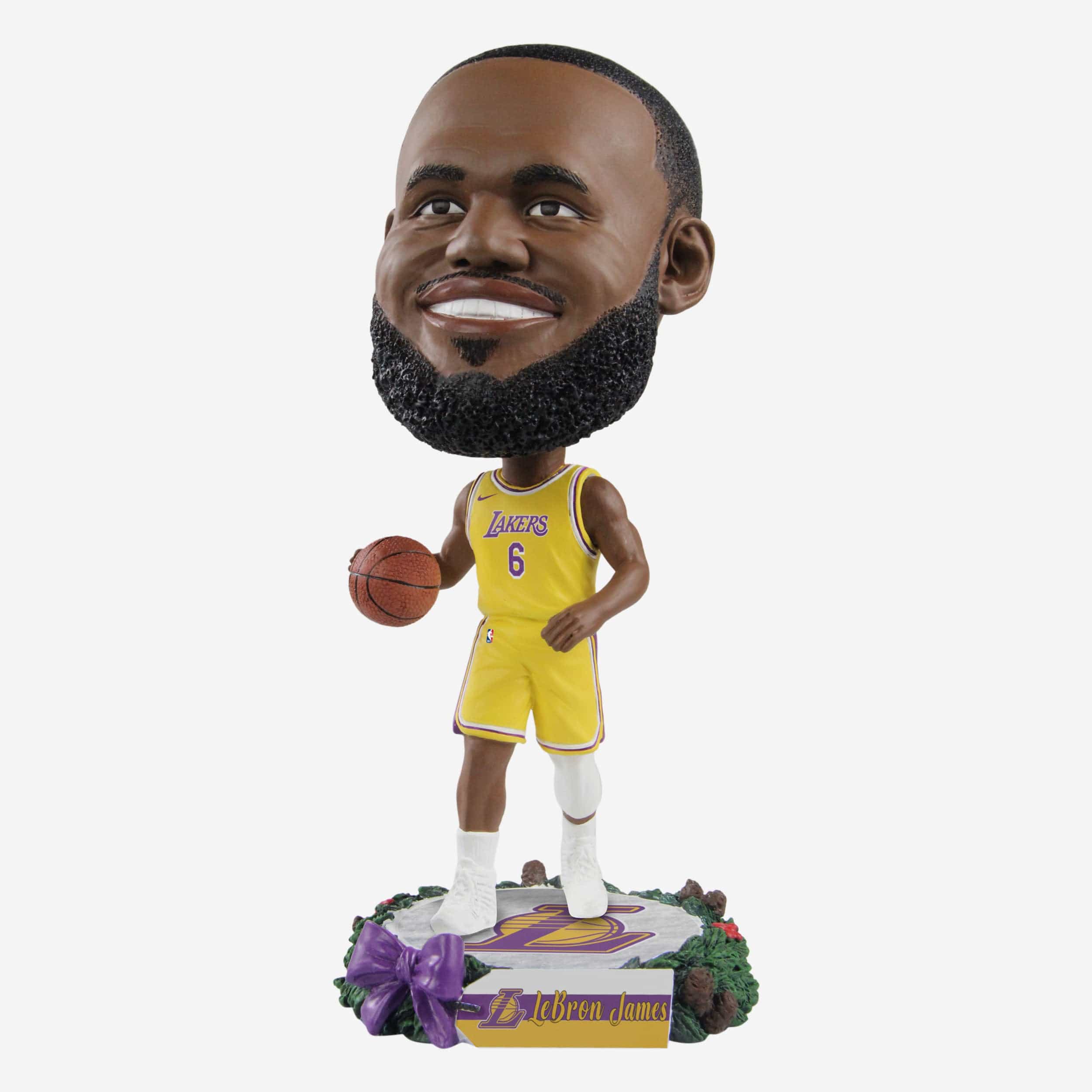 LeBron James Los Angeles Lakers Holiday Wreath Bighead Bobblehead