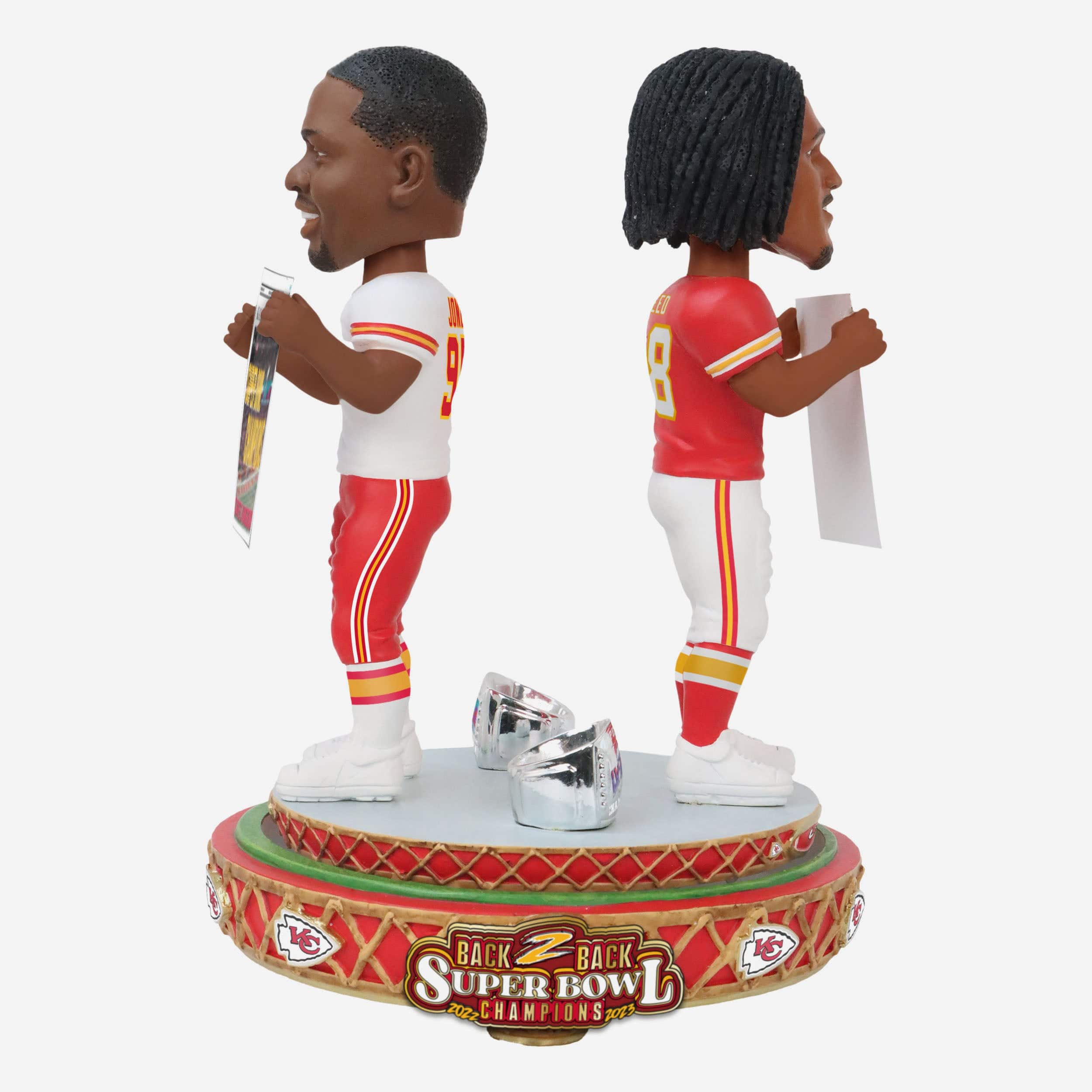 L'Jarius Sneed & Chris Jones Kansas City Chiefs Super Bowl LVIII Champions Dual Spinner Bobblehead