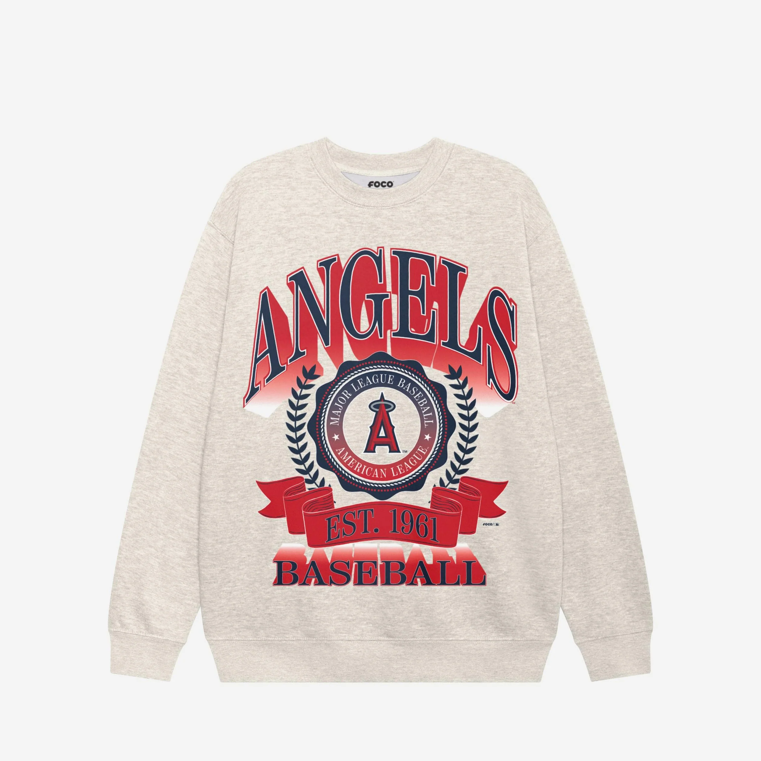 Los Angeles Angels Banner Crest Crew Neck Sweatshirt