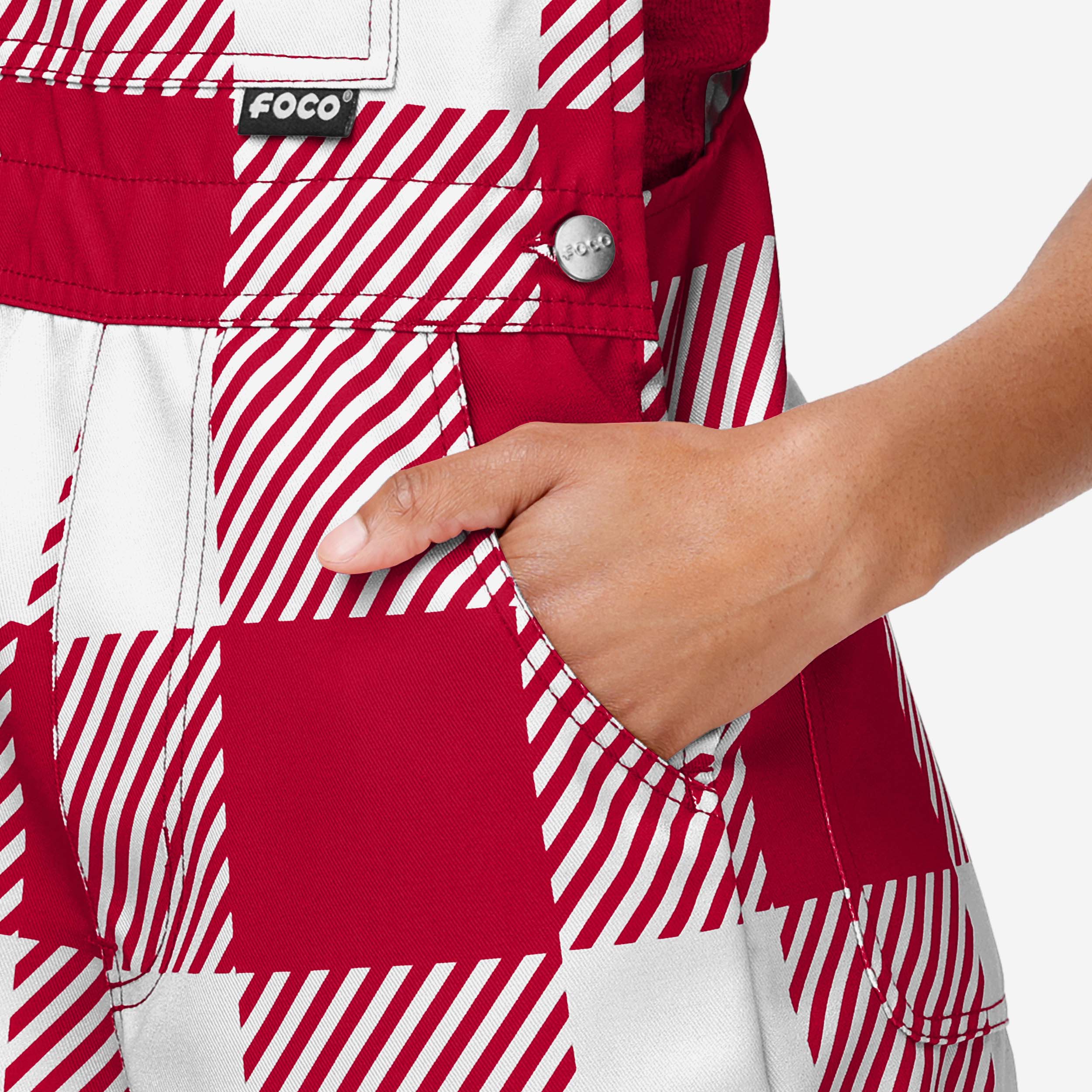 Los Angeles Angels Womens Plaid Bib Shortalls - Image 4