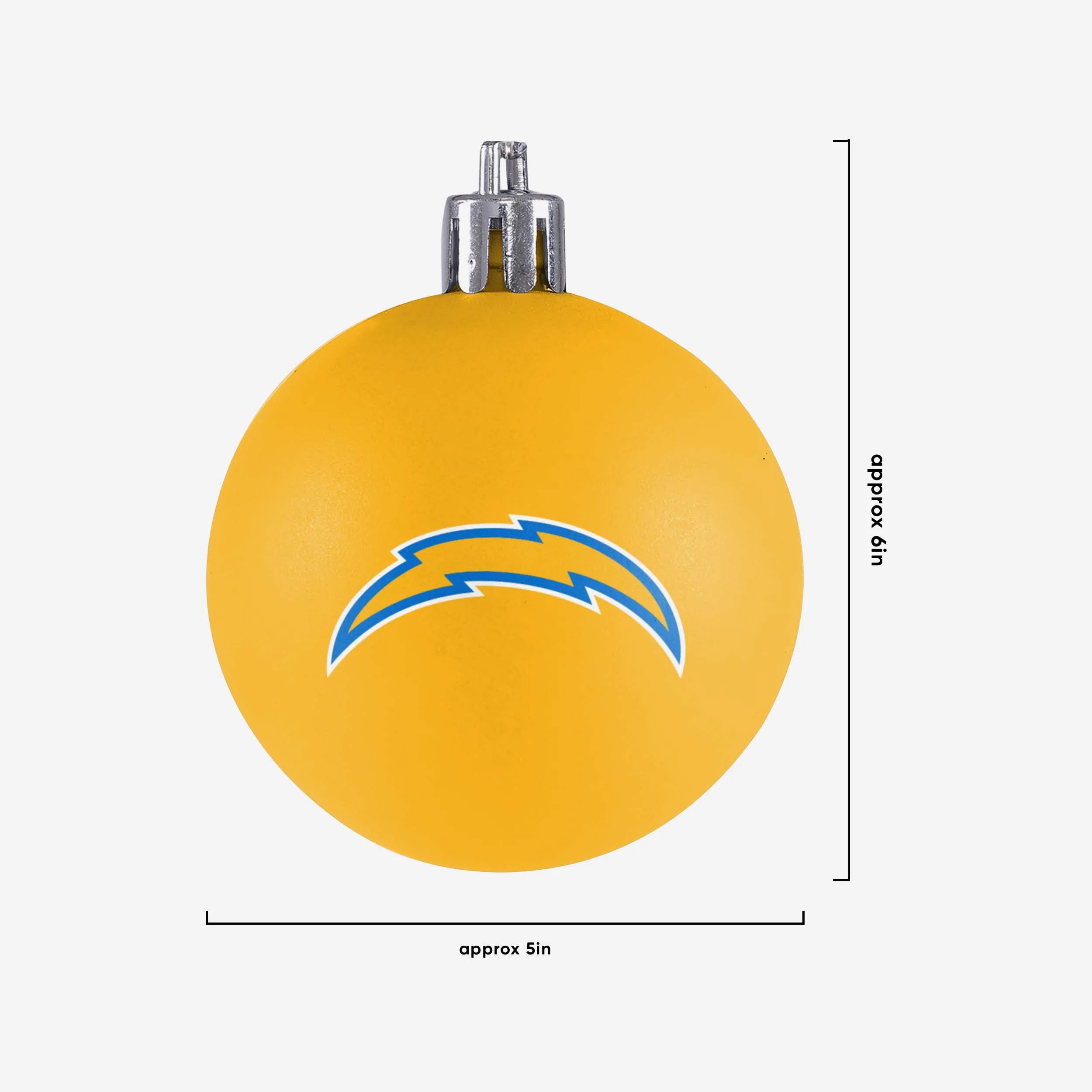 Los Angeles Chargers 12 Pack Plastic Ball Ornament Set - Image 3