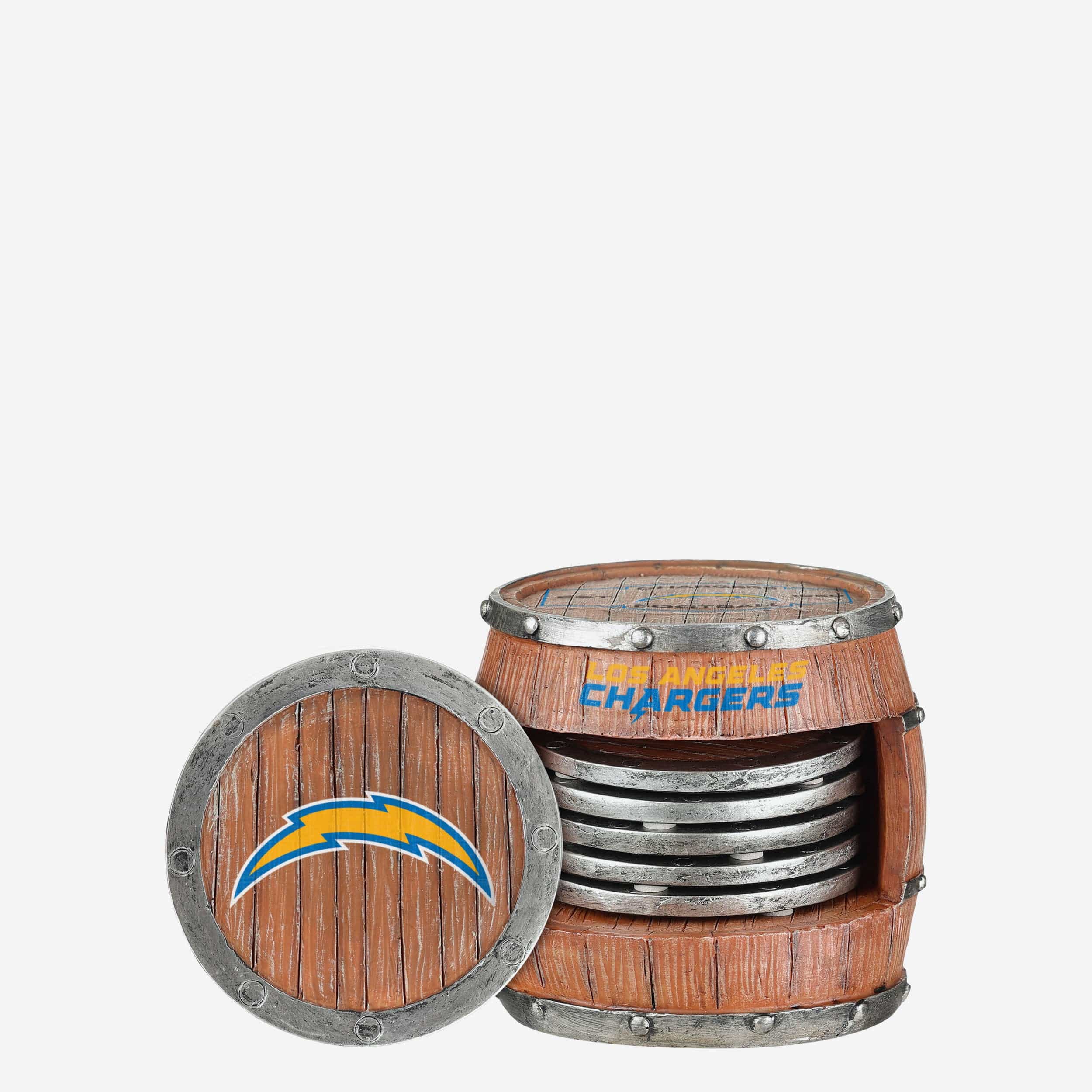 Los Angeles Chargers 5 Pack Barrel Coaster Set