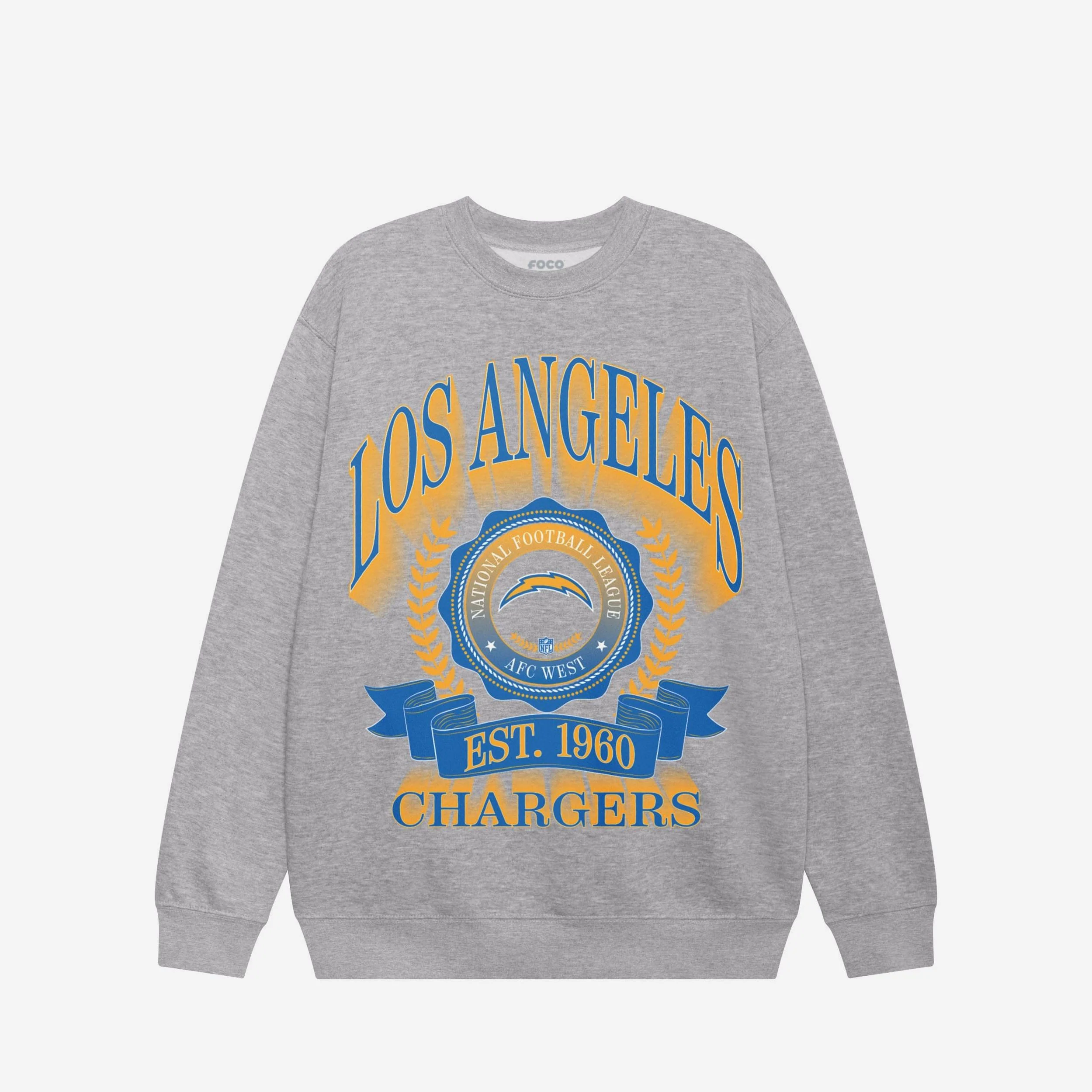 Los Angeles Chargers Banner Crest Crew Neck Sweatshirt