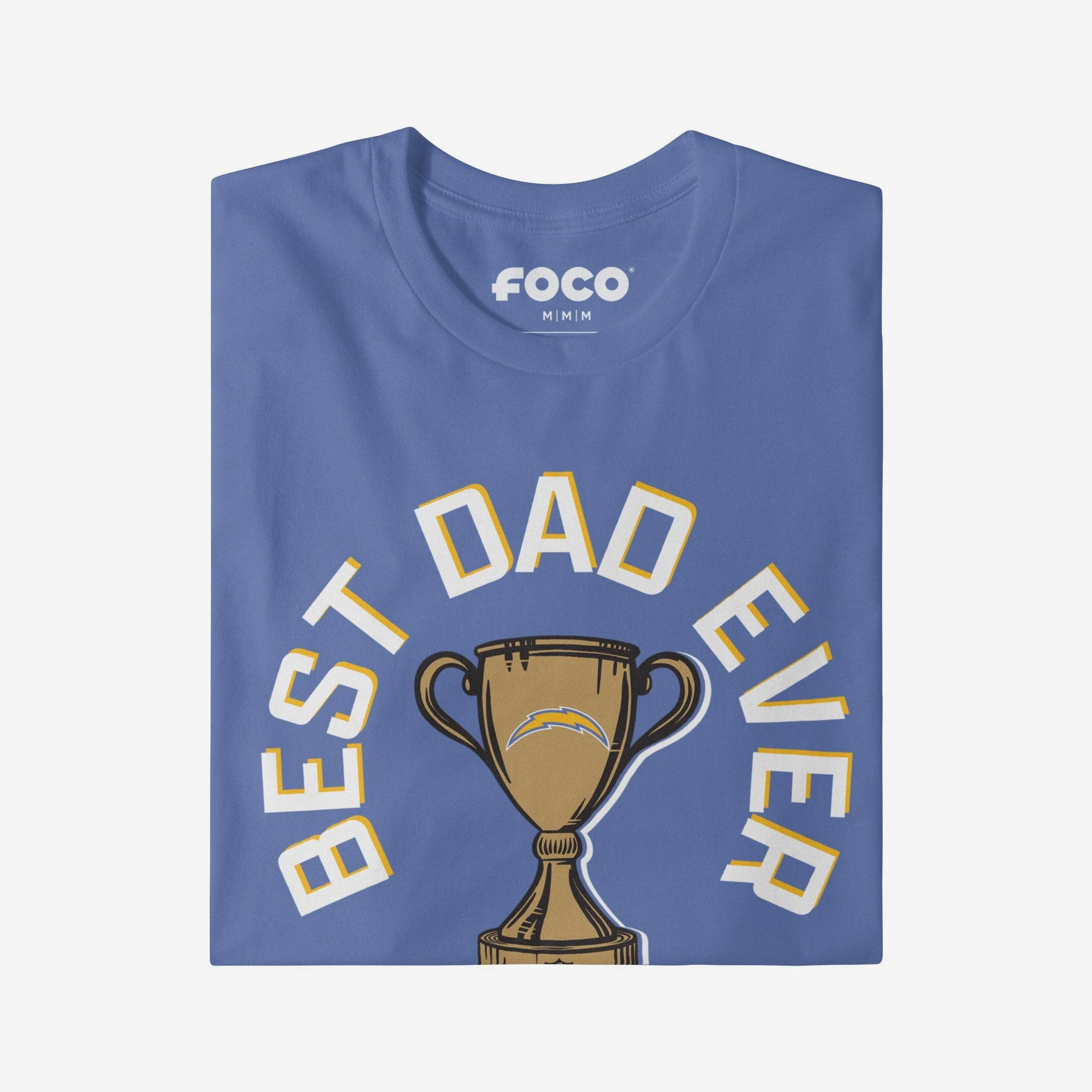 Los Angeles Chargers Best Dad Ever Trophy T-Shirt - Image 3