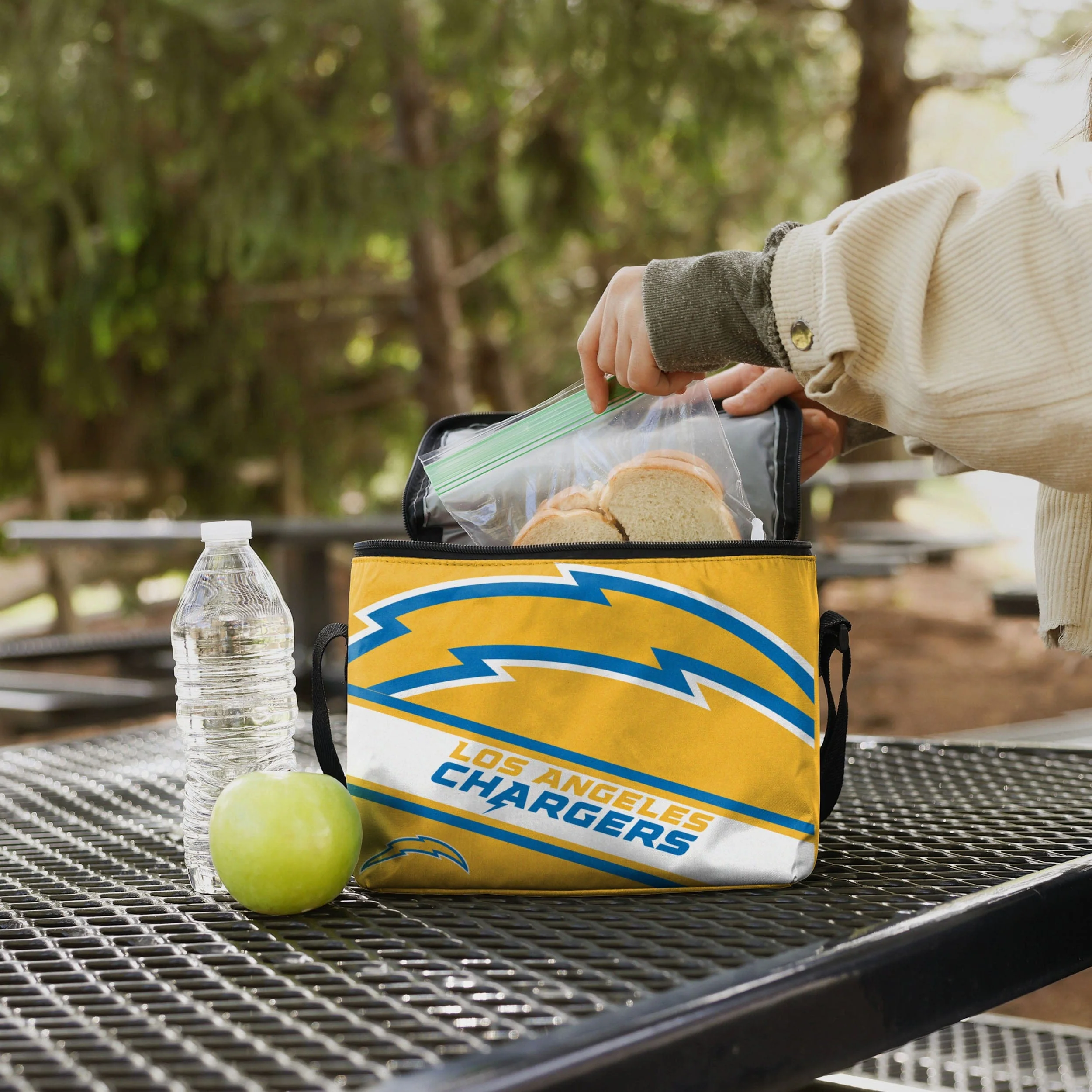 Los Angeles Chargers Big Logo Stripe 6 Pack Cooler - Image 3